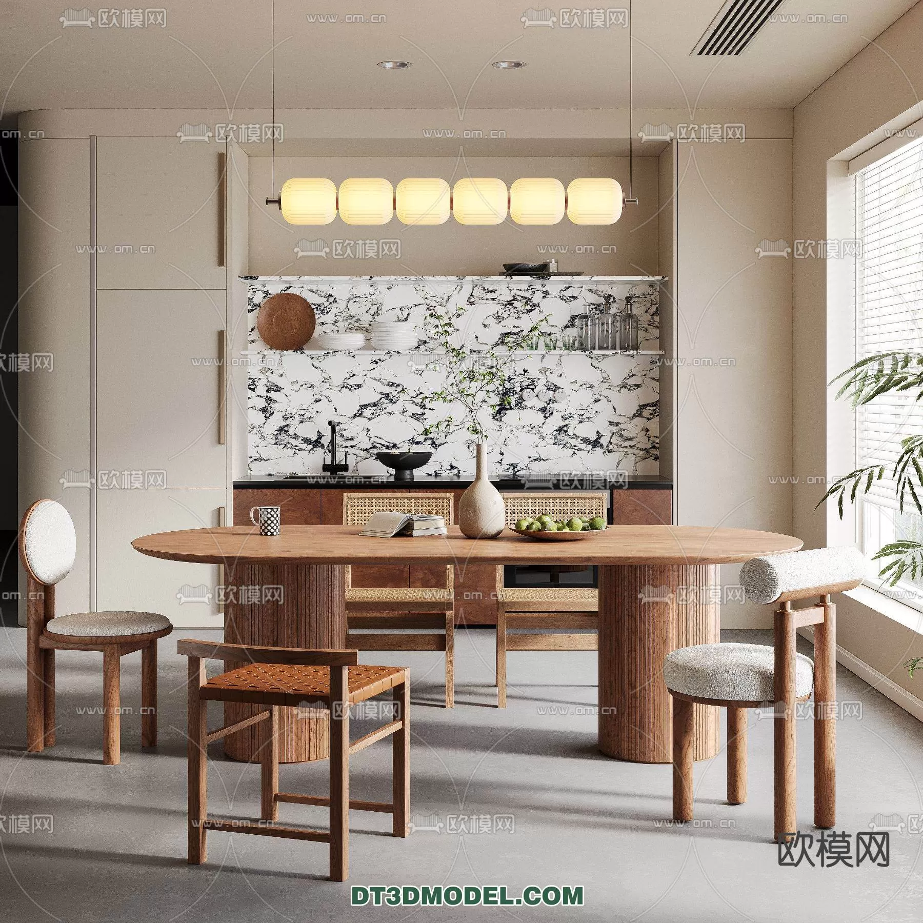 WABI SABI STYLE 3D MODELS – DINING TABLE – 0132