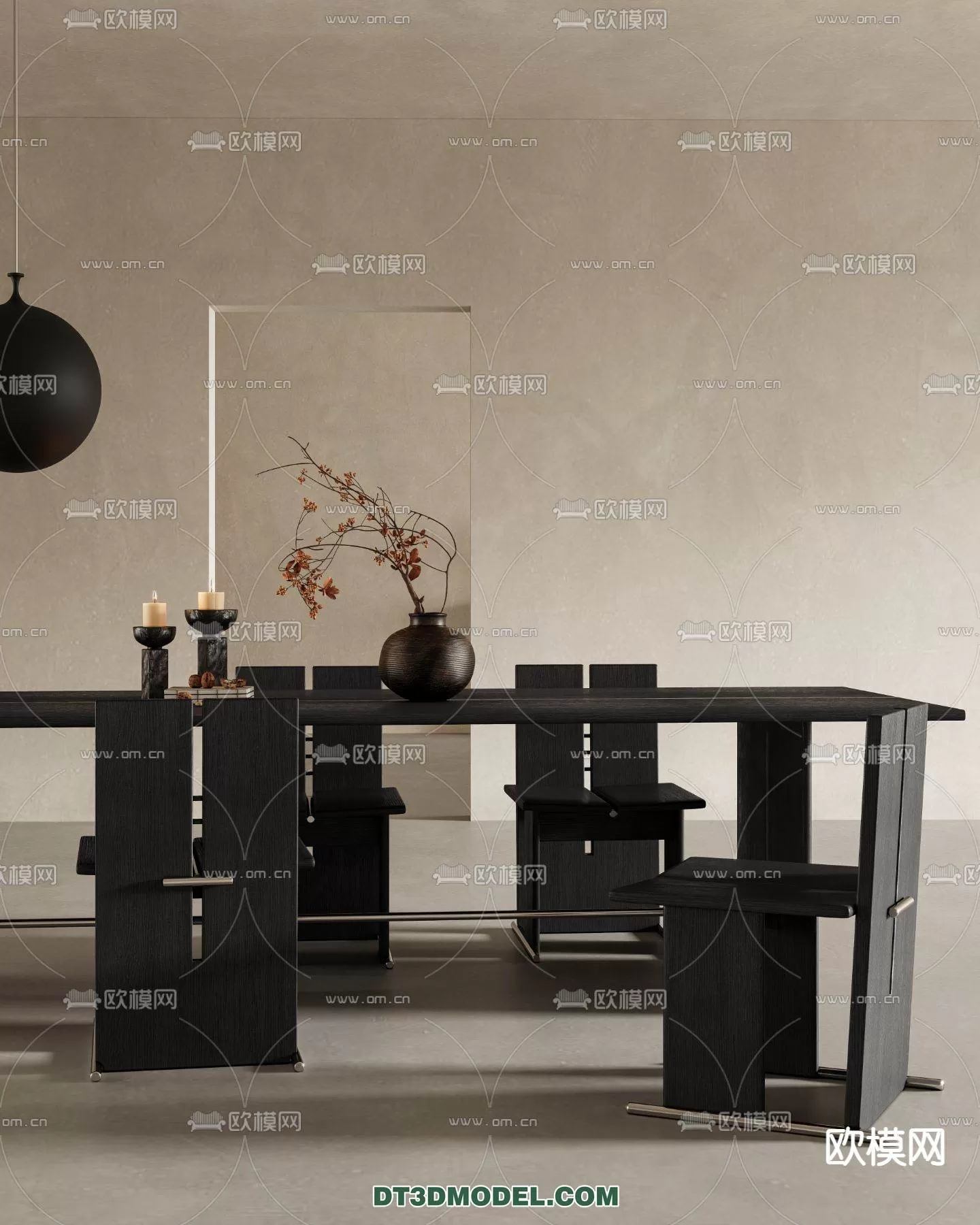 WABI SABI STYLE 3D MODELS – DINING TABLE – 0135