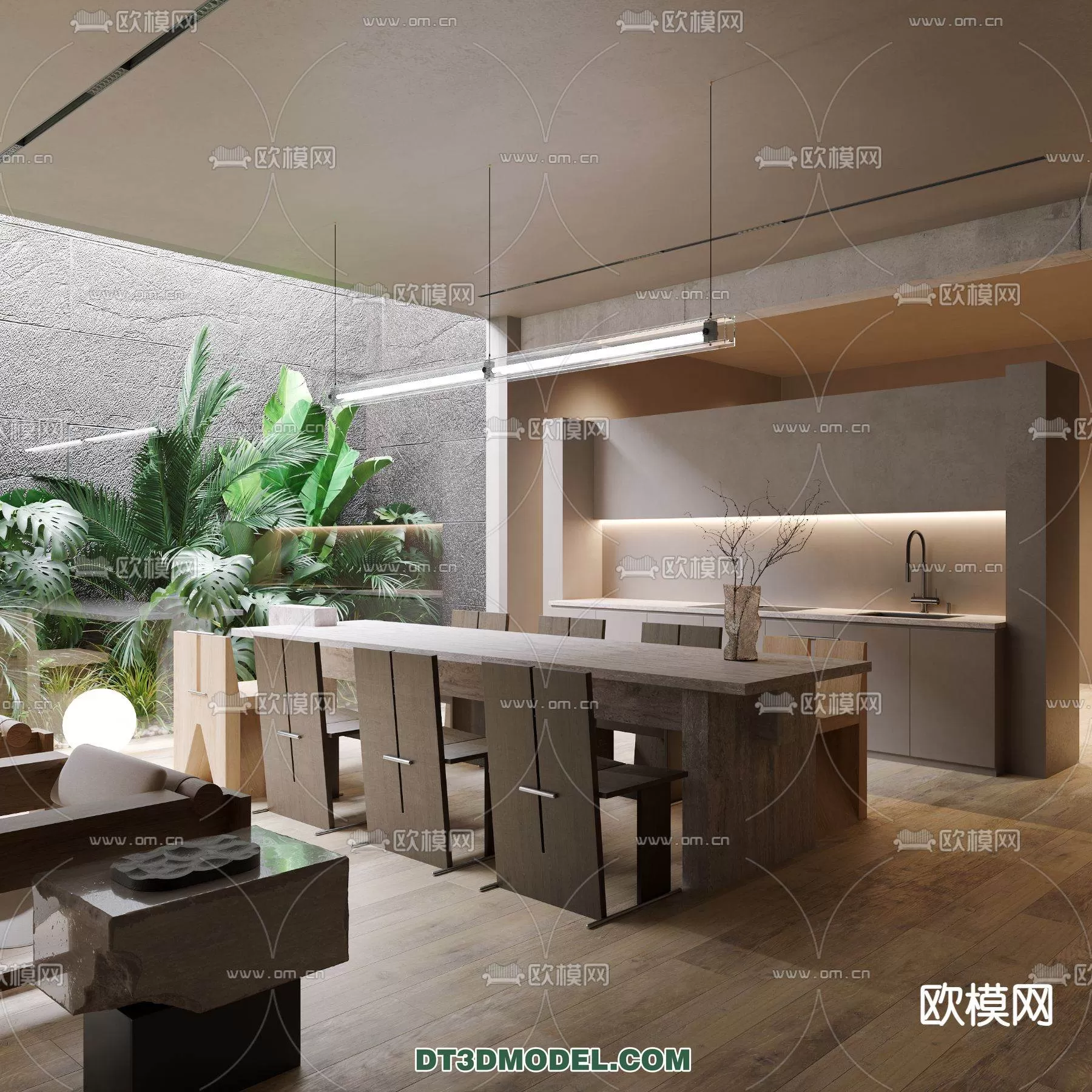 WABI SABI STYLE 3D MODELS – DINING TABLE – 0136