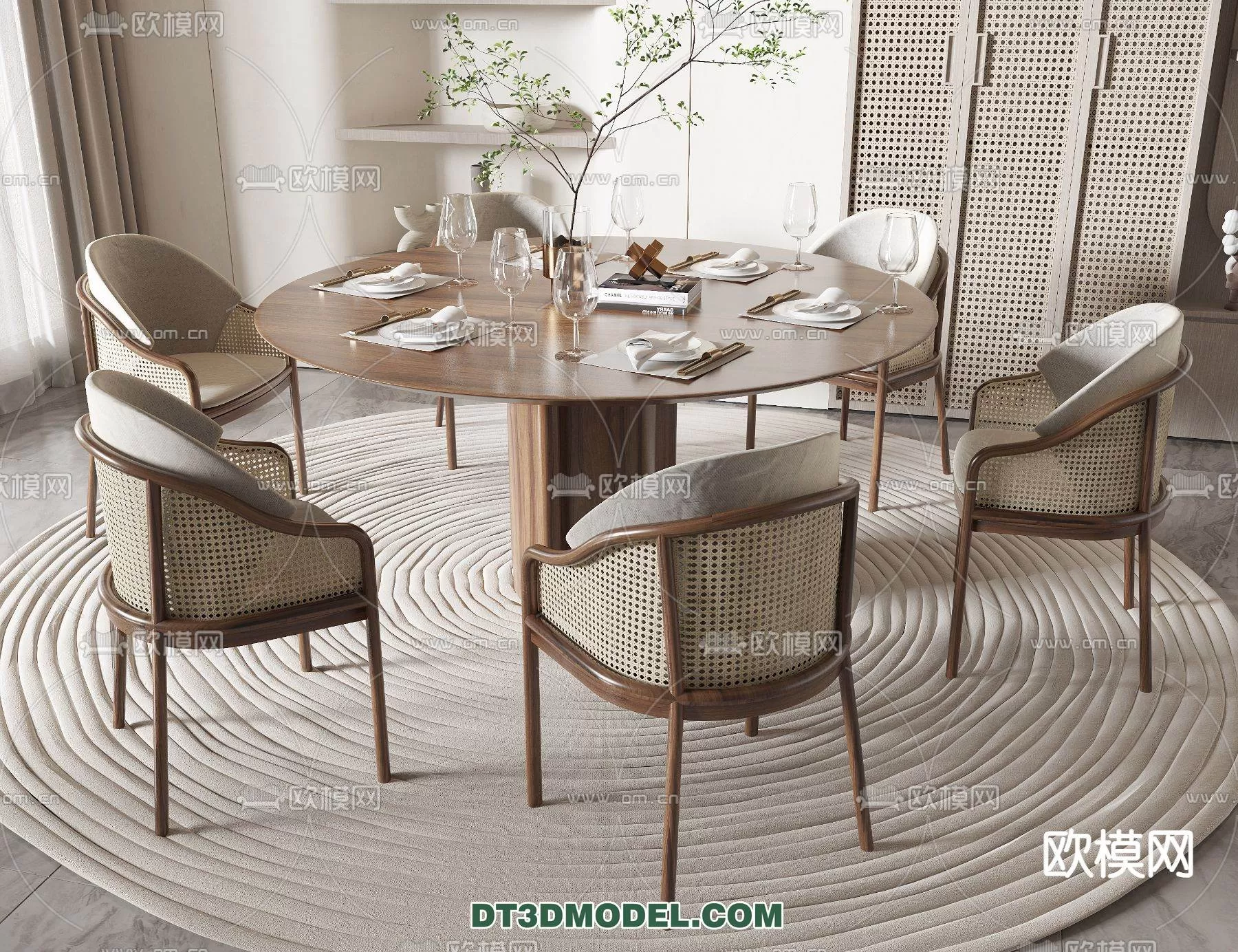WABI SABI STYLE 3D MODELS – DINING TABLE – 0138