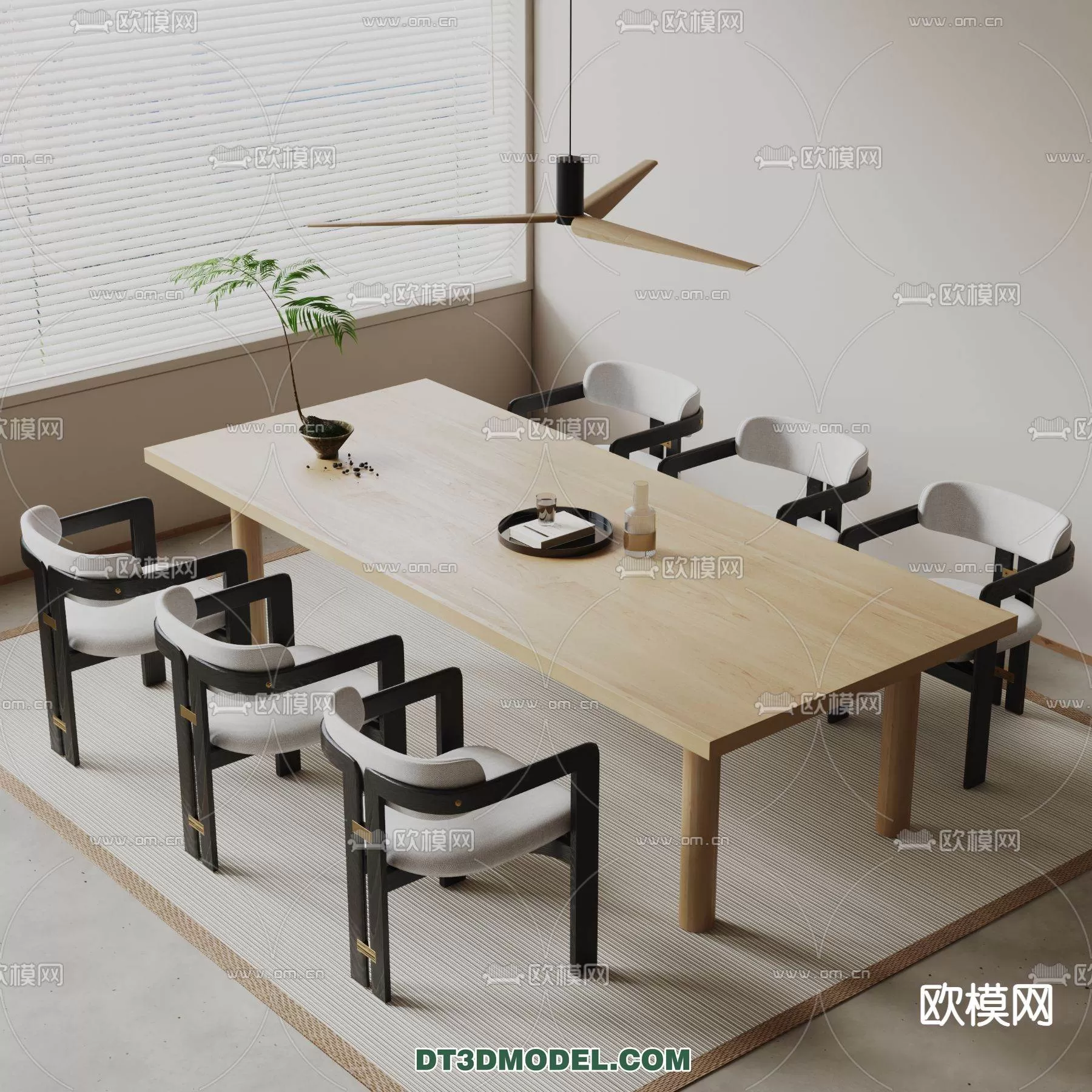 WABI SABI STYLE 3D MODELS – DINING TABLE – 0140