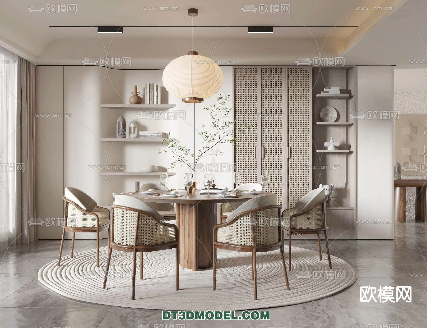 WABI SABI STYLE 3D MODELS – DINING TABLE – 0142