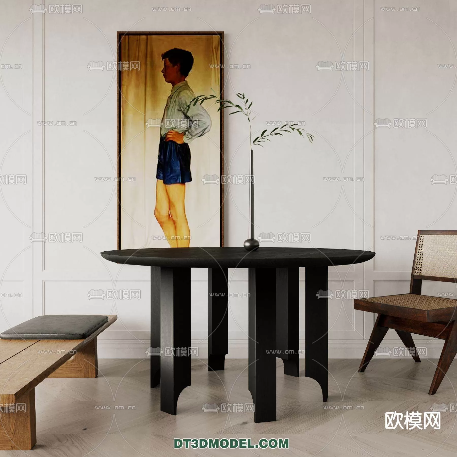 WABI SABI STYLE 3D MODELS – DINING TABLE – 0143
