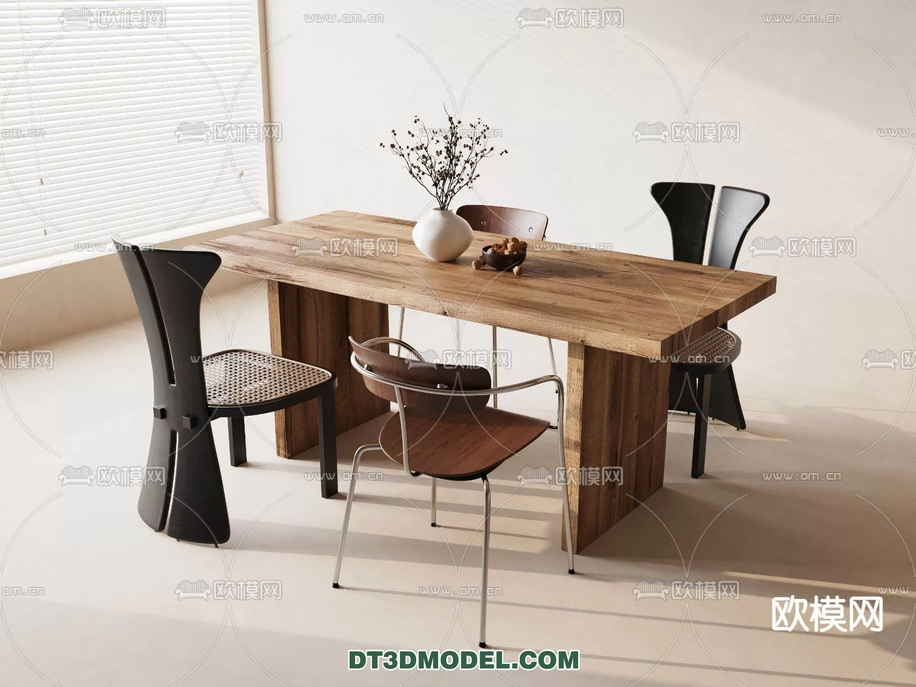 WABI SABI STYLE 3D MODELS – DINING TABLE – 0145
