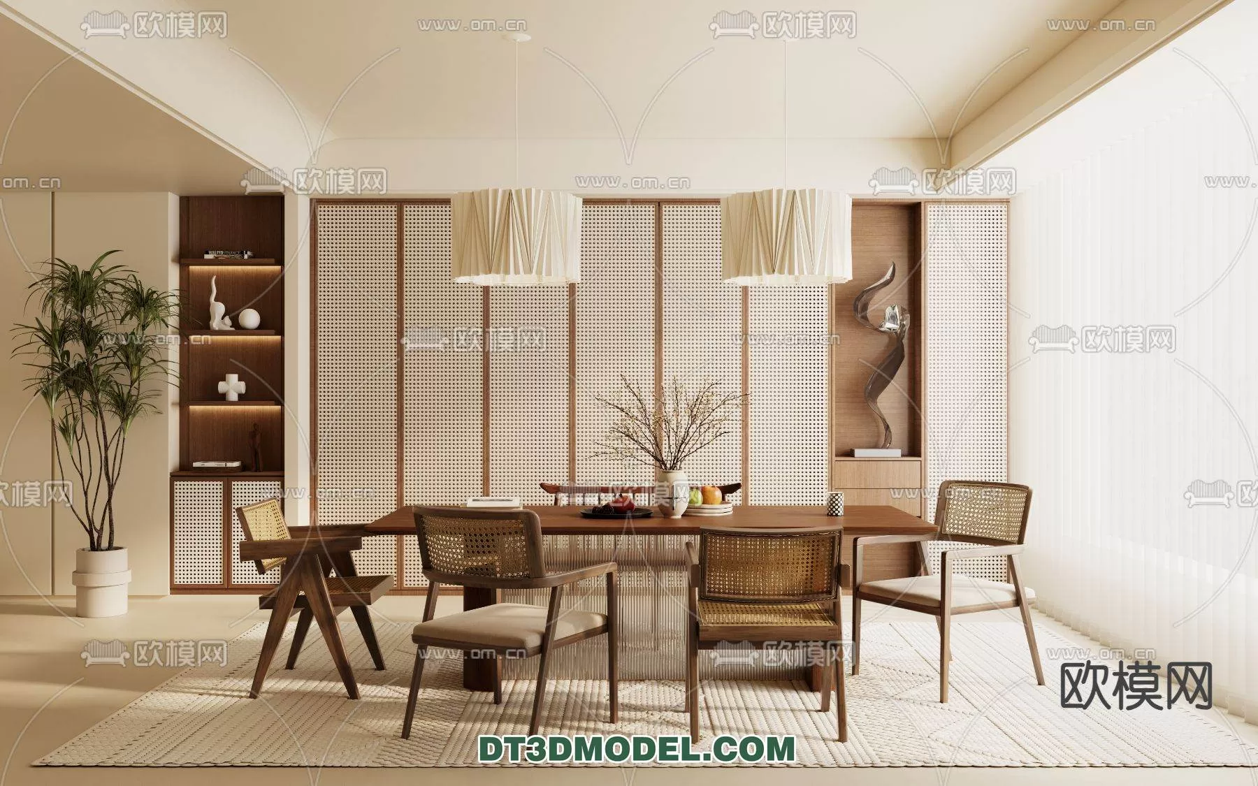 WABI SABI STYLE 3D MODELS – DINING TABLE – 0149