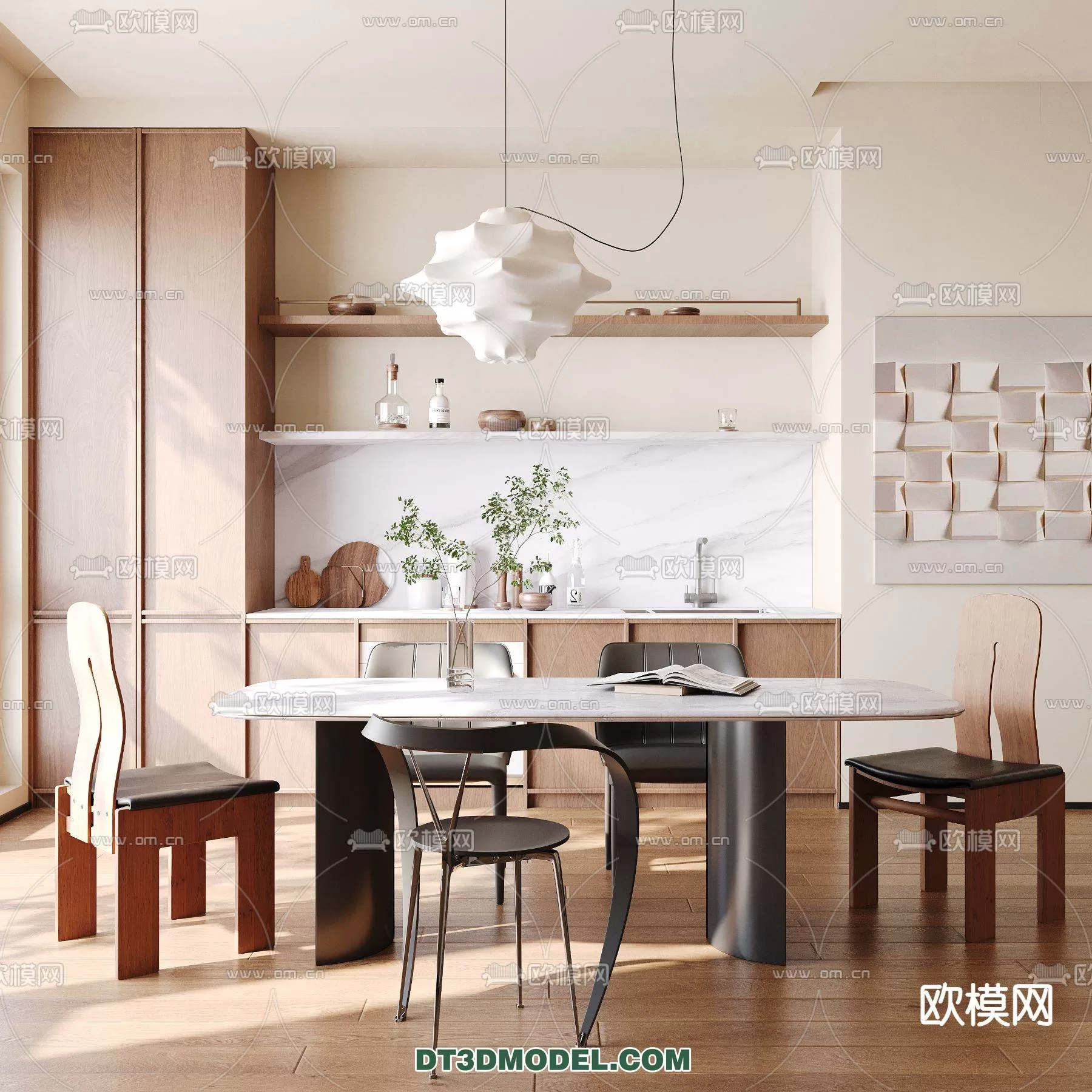 WABI SABI STYLE 3D MODELS – DINING TABLE – 0157
