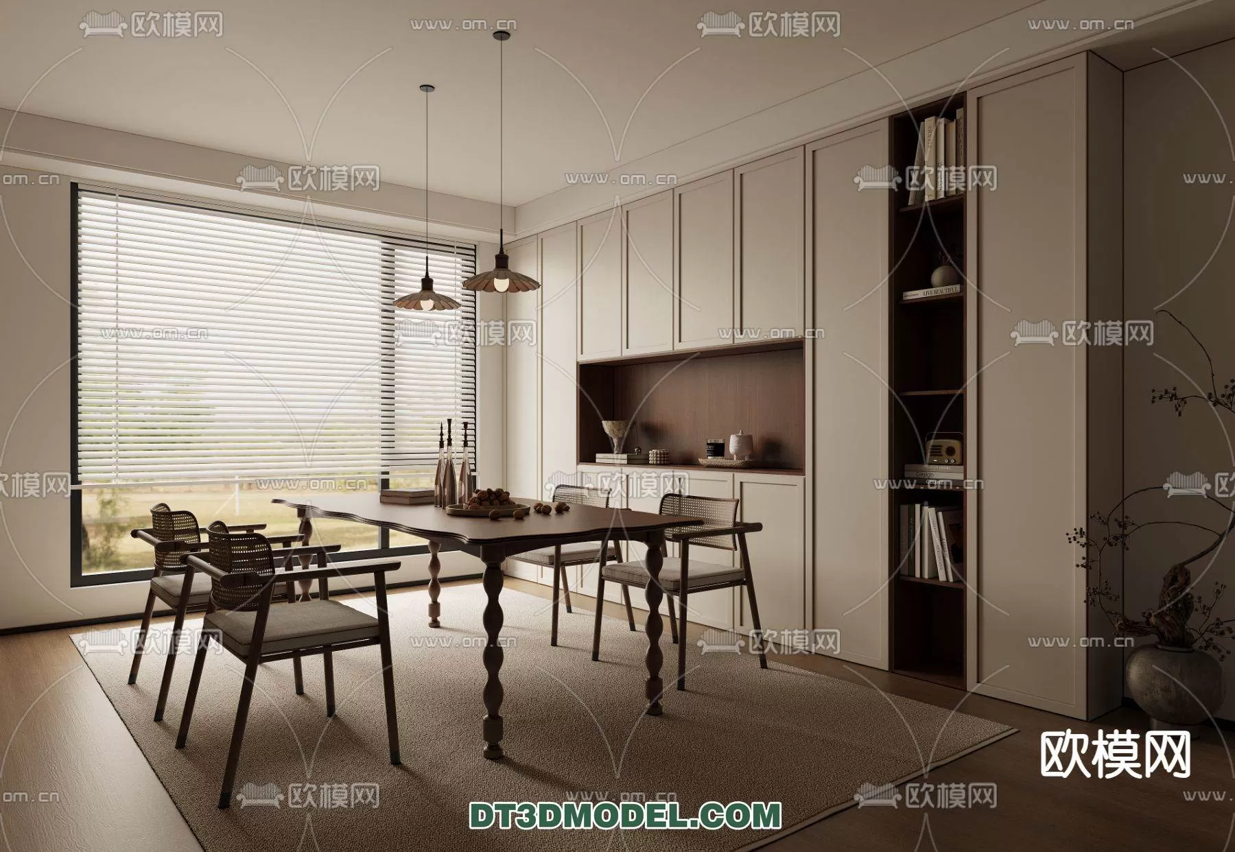 WABI SABI STYLE 3D MODELS – DINING TABLE – 0164