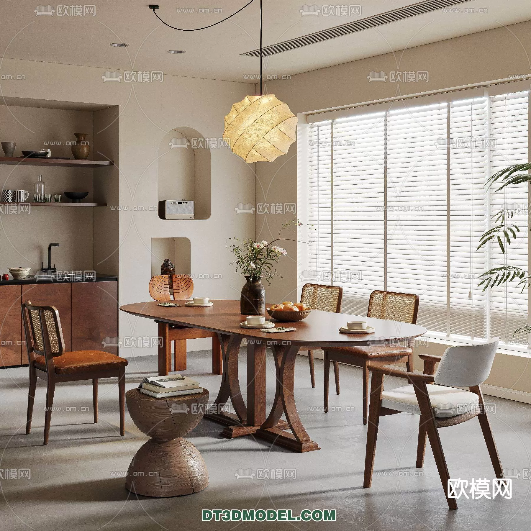 WABI SABI STYLE 3D MODELS – DINING TABLE – 0167