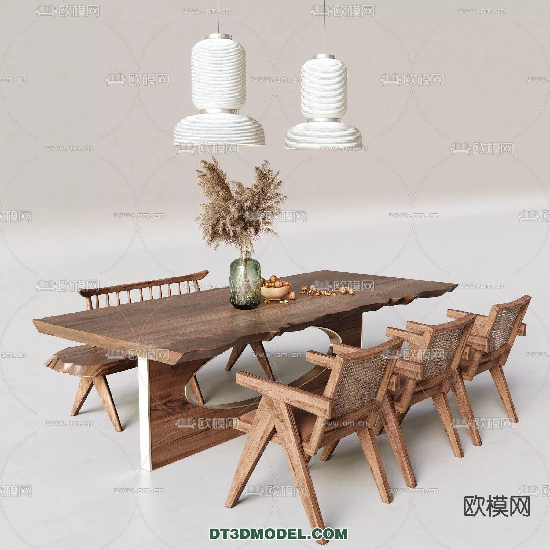 WABI SABI STYLE 3D MODELS – DINING TABLE – 0170