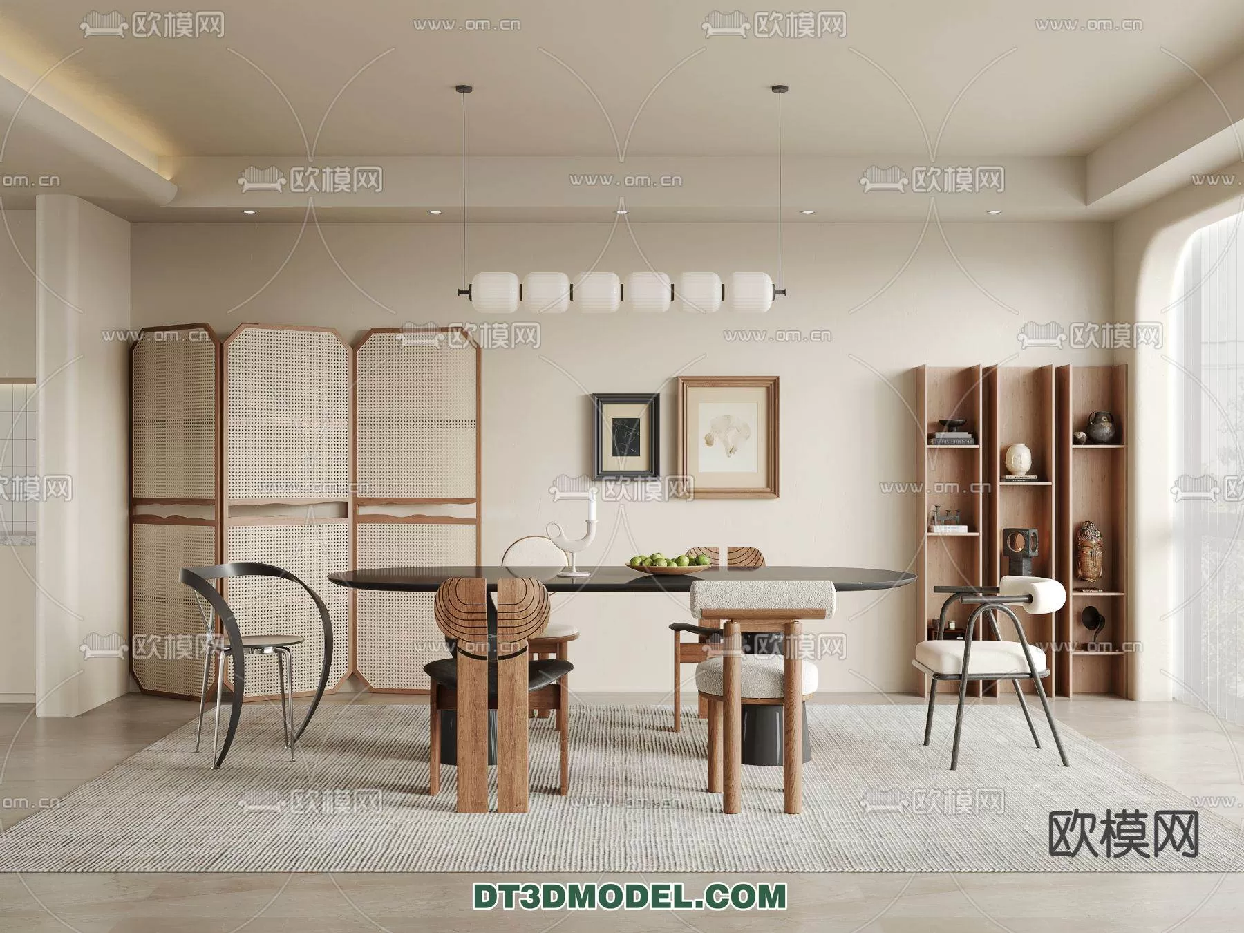 WABI SABI STYLE 3D MODELS – DINING TABLE – 0174