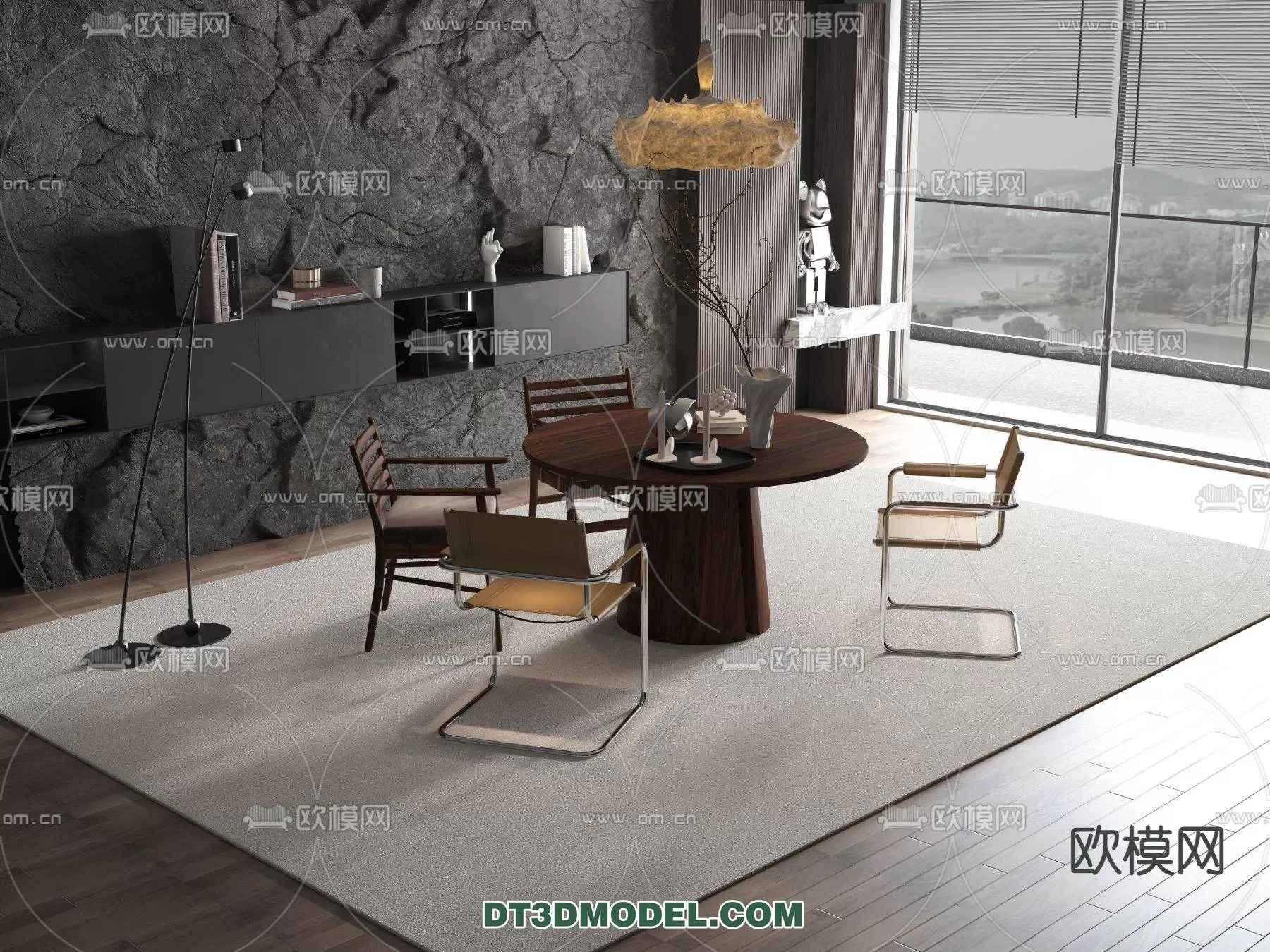 WABI SABI STYLE 3D MODELS – DINING TABLE – 0175
