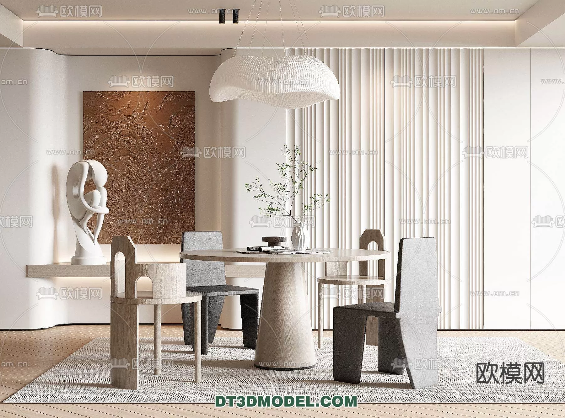 WABI SABI STYLE 3D MODELS – DINING TABLE – 0176