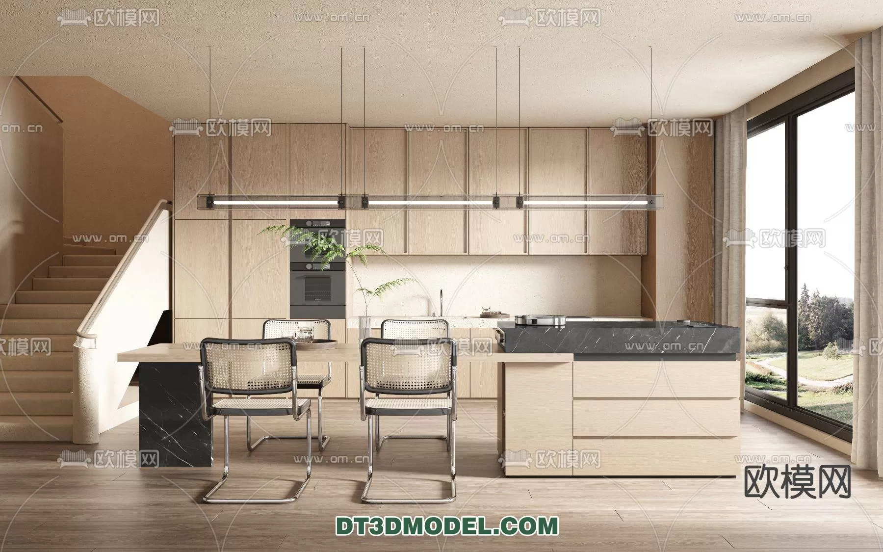 WABI SABI STYLE 3D MODELS – DINING TABLE – 0177