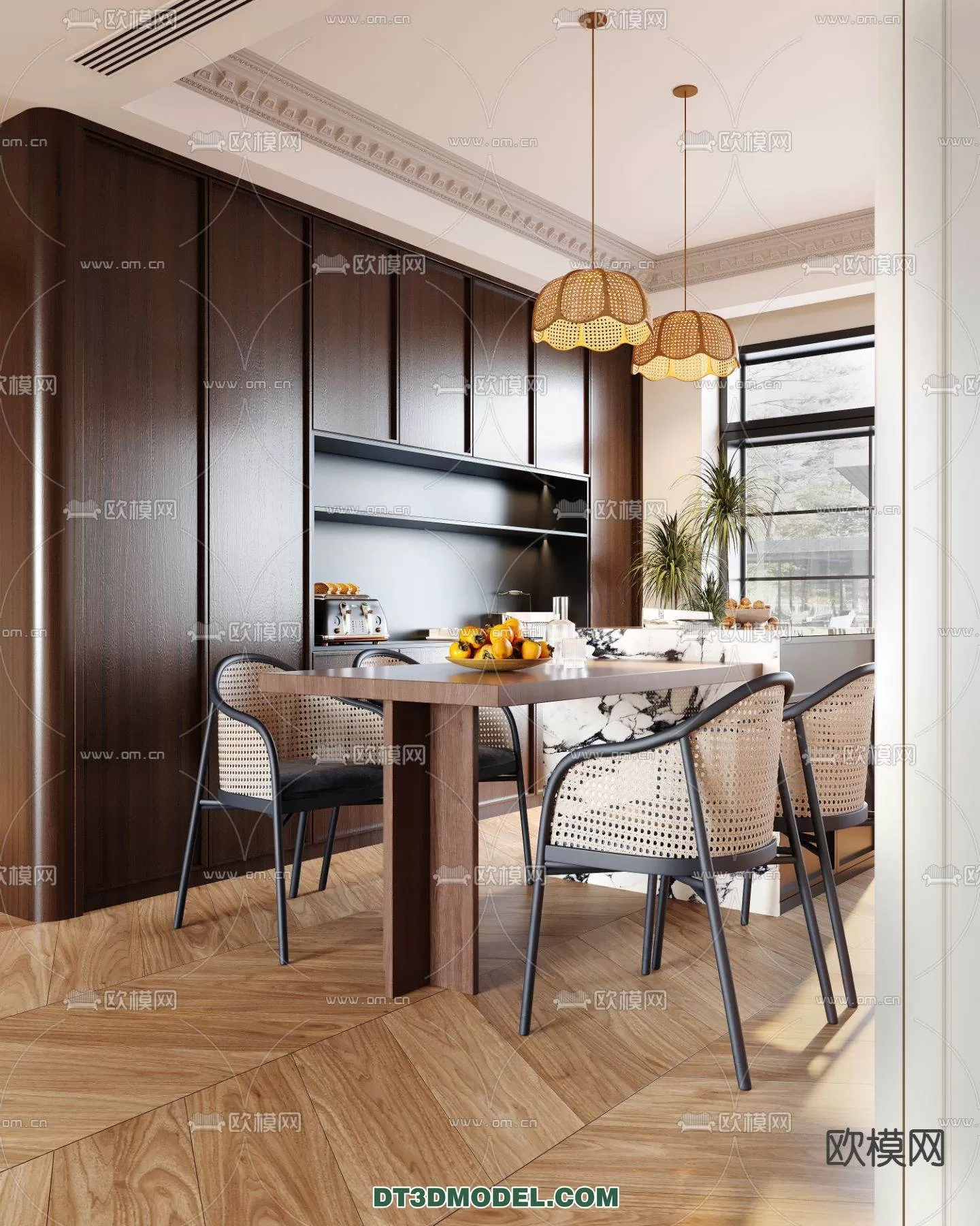 WABI SABI STYLE 3D MODELS – DINING TABLE – 0181