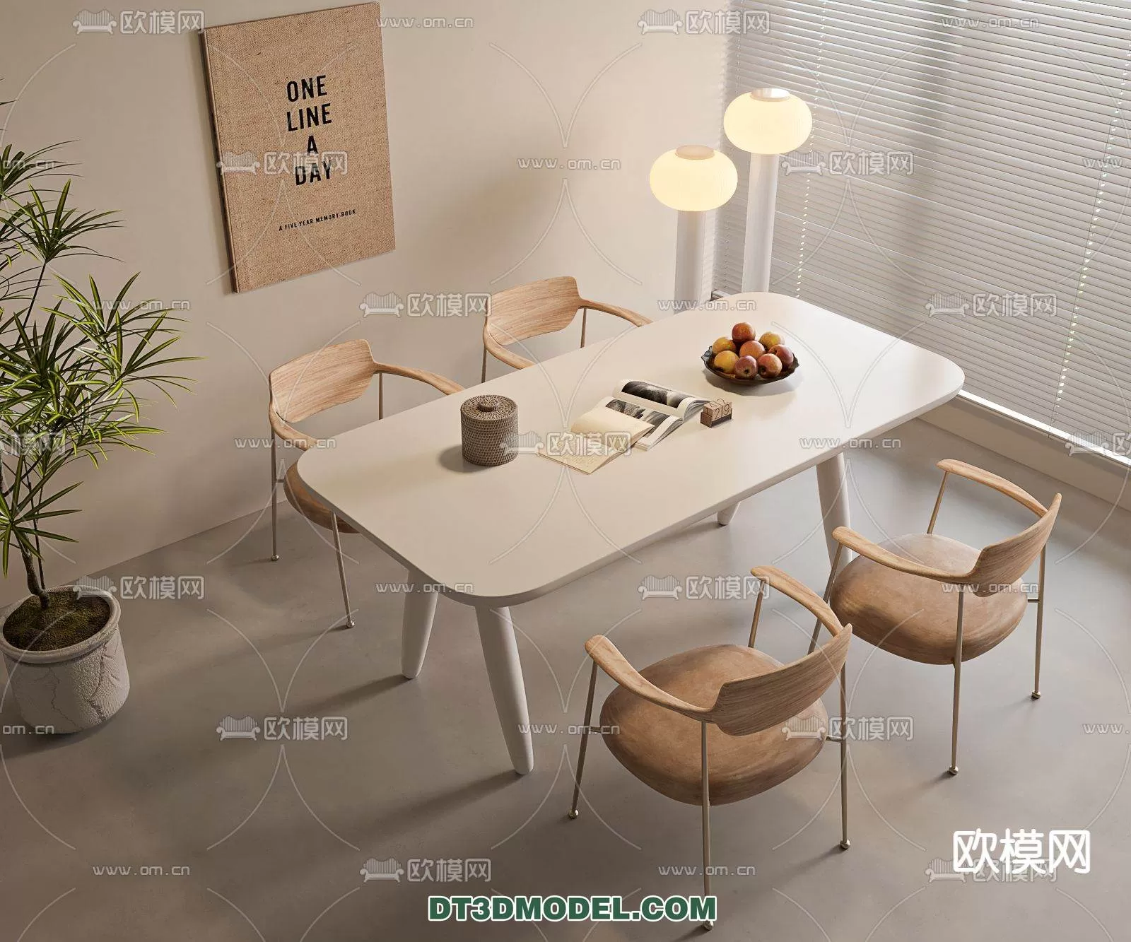 WABI SABI STYLE 3D MODELS – DINING TABLE – 0183