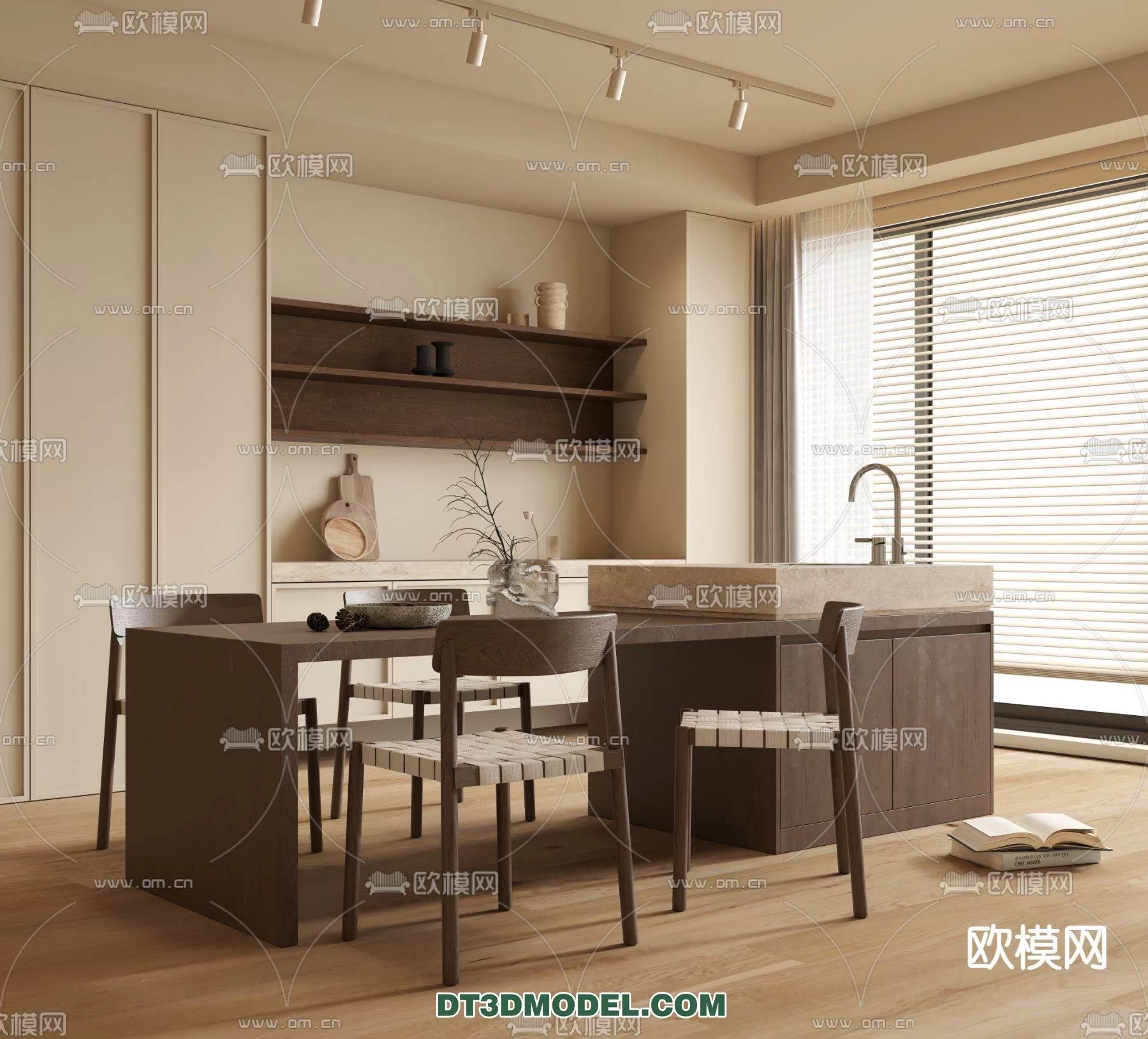 WABI SABI STYLE 3D MODELS – DINING TABLE – 0184