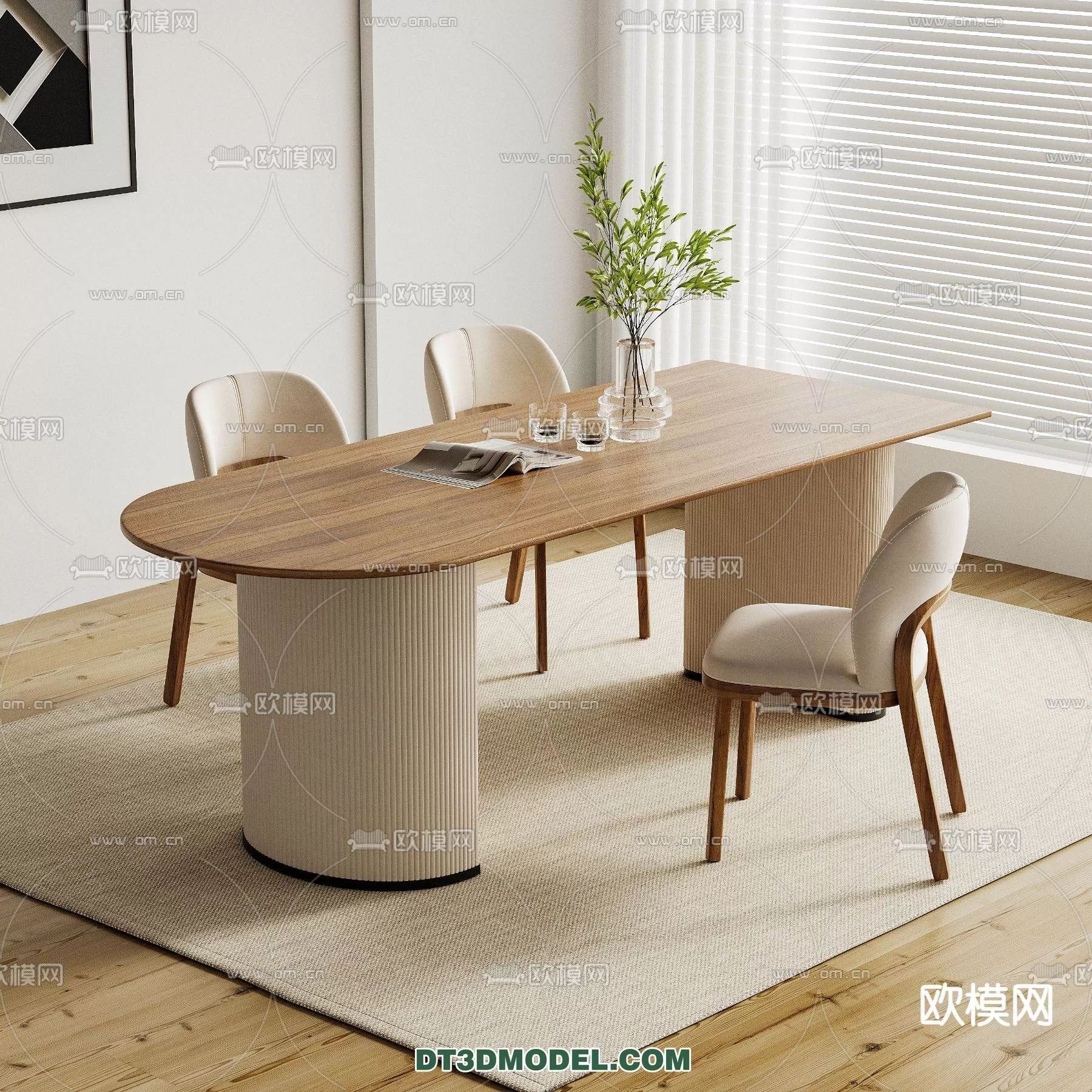 WABI SABI STYLE 3D MODELS – DINING TABLE – 0186