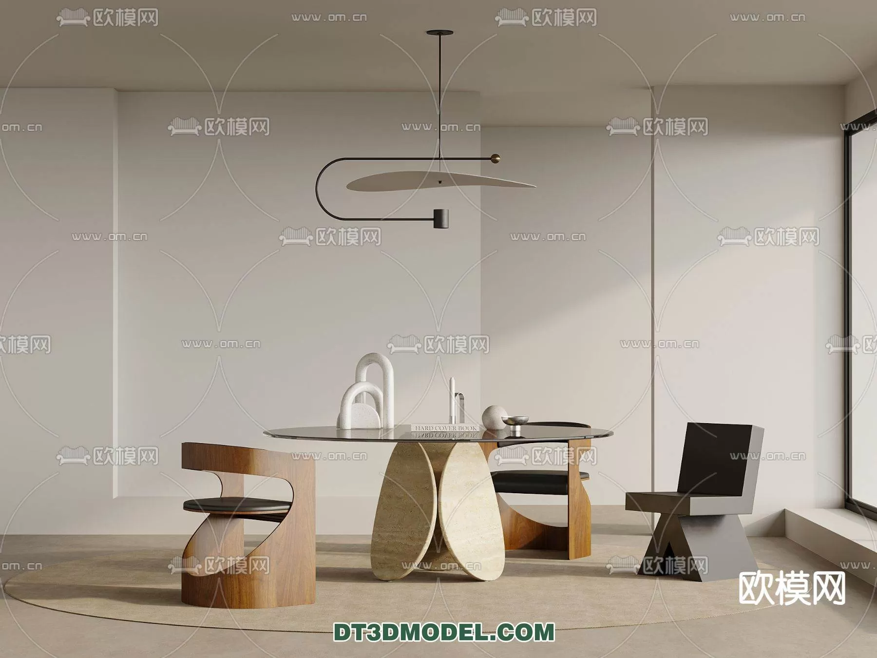 WABI SABI STYLE 3D MODELS – DINING TABLE – 0188