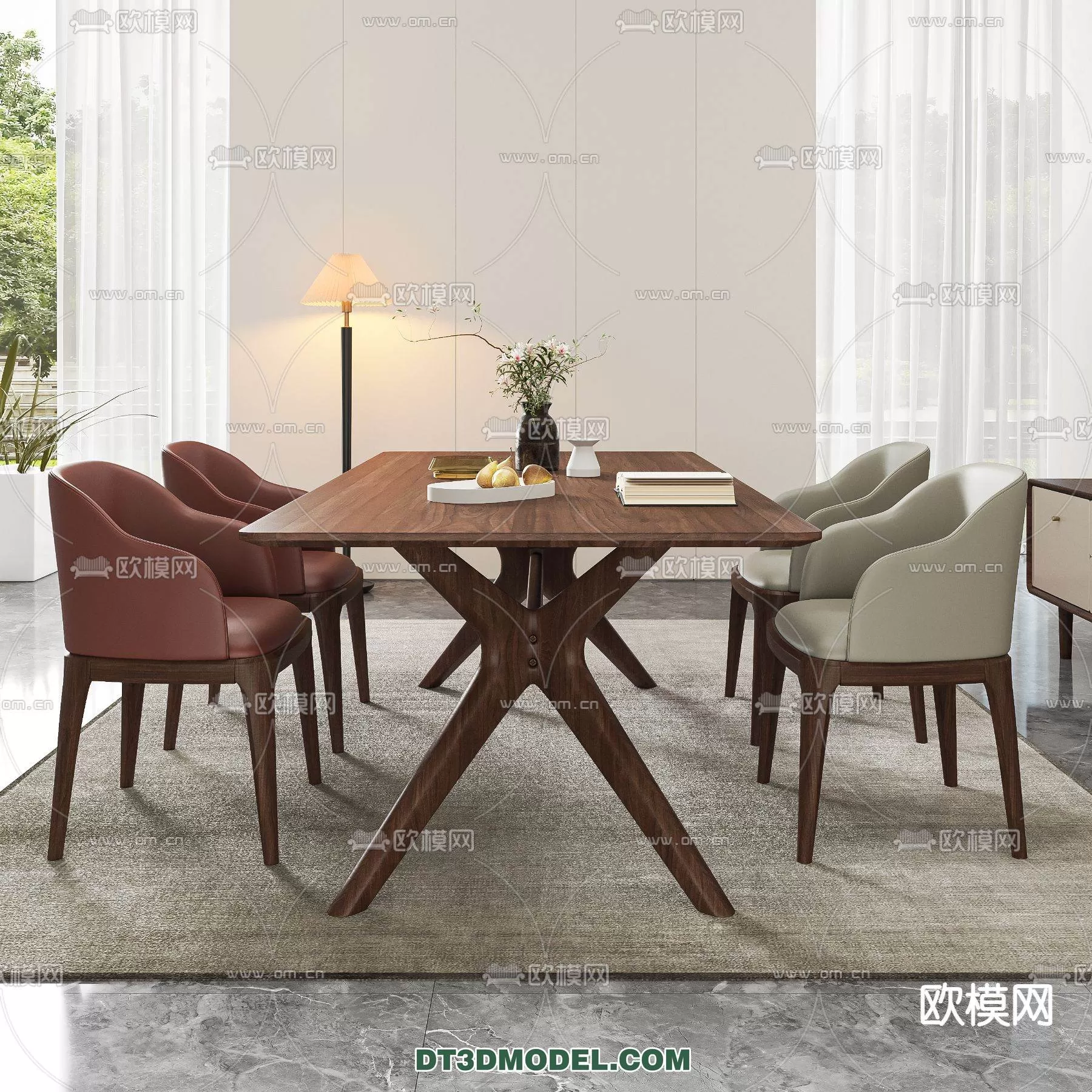 WABI SABI STYLE 3D MODELS – DINING TABLE – 0190