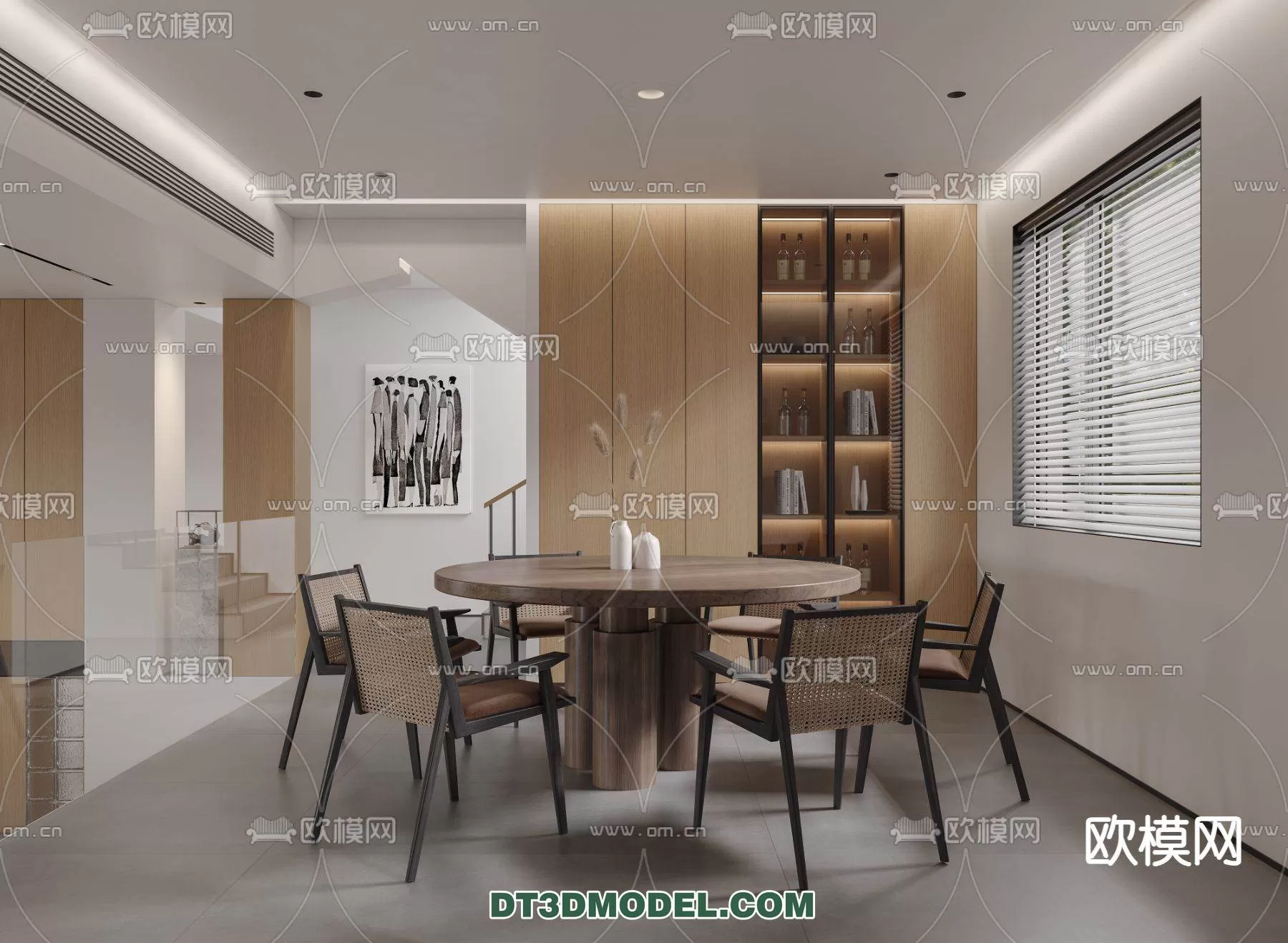 WABI SABI STYLE 3D MODELS – DINING TABLE – 0194