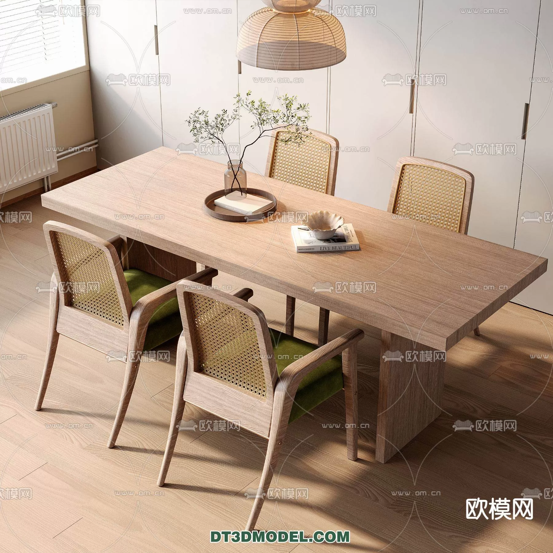 WABI SABI STYLE 3D MODELS – DINING TABLE – 0195