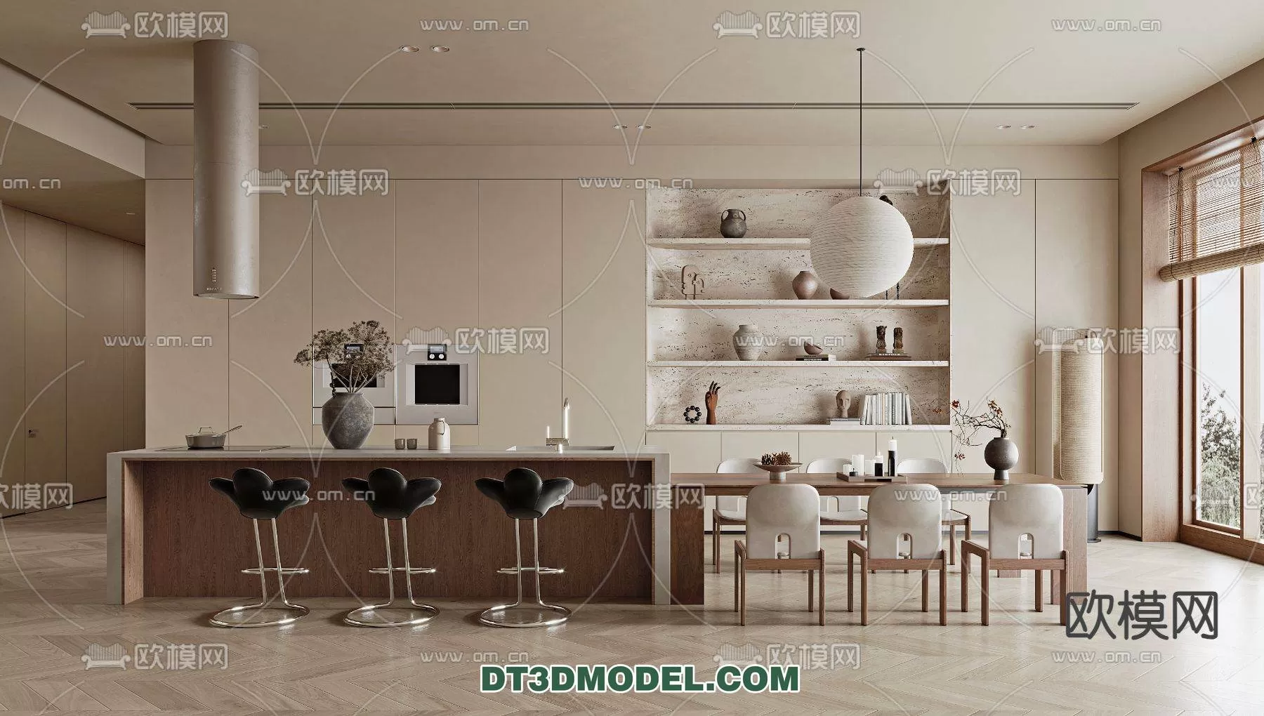 WABI SABI STYLE 3D MODELS – DINING TABLE – 0199