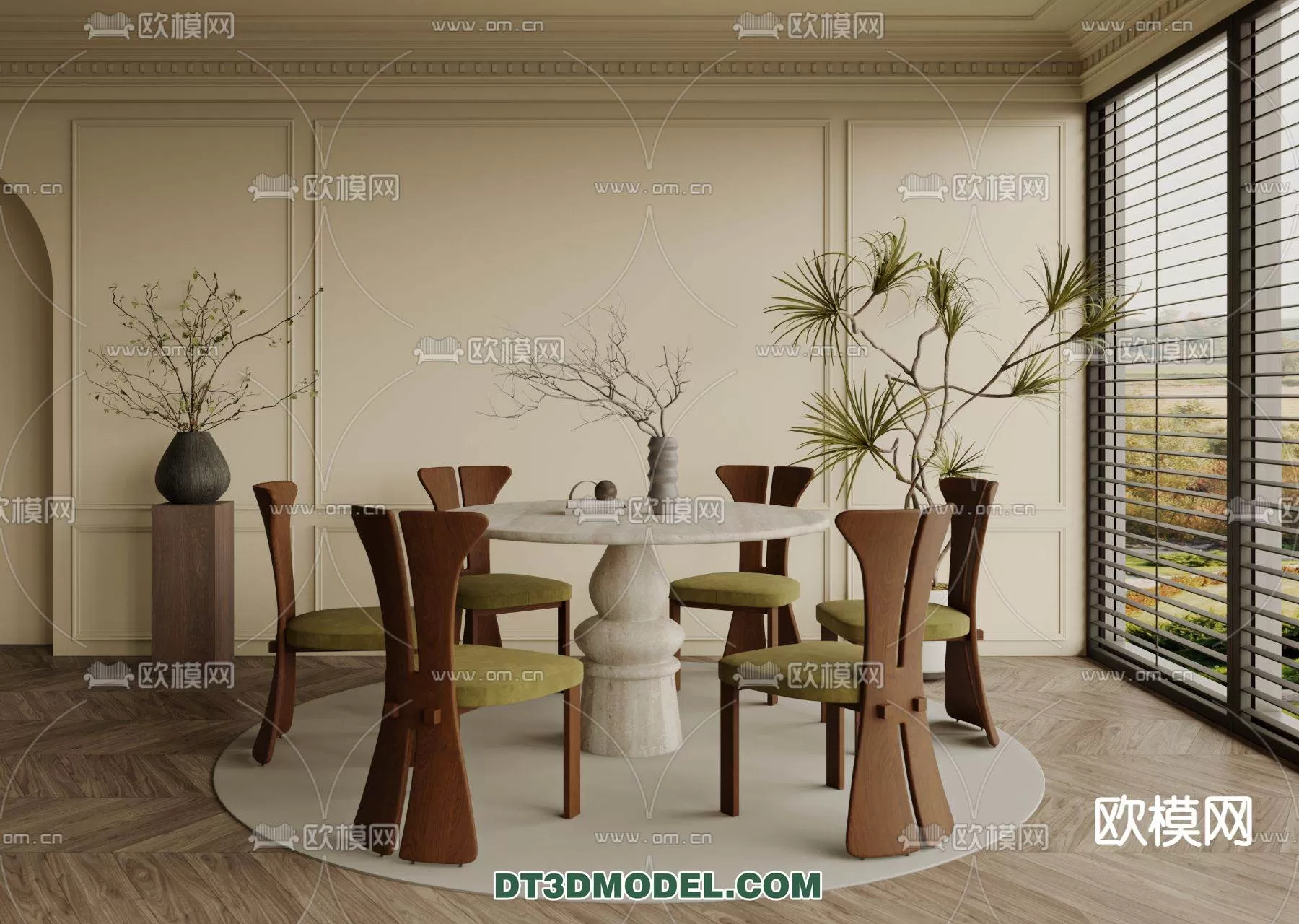 WABI SABI STYLE 3D MODELS – DINING TABLE – 0201