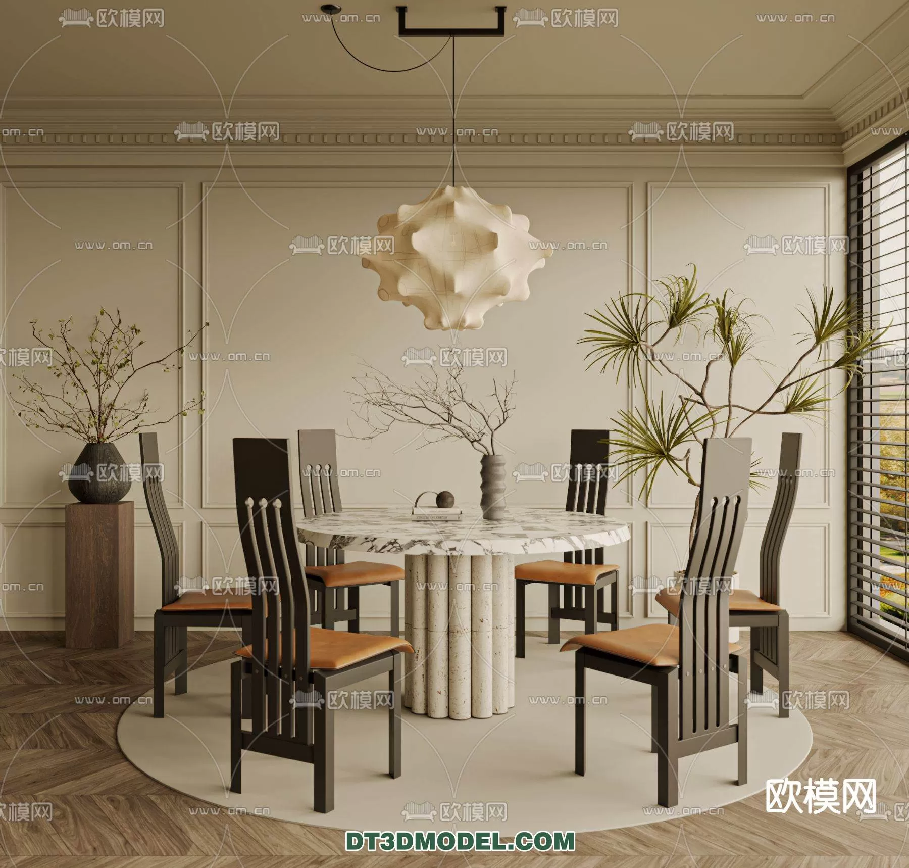 WABI SABI STYLE 3D MODELS – DINING TABLE – 0202