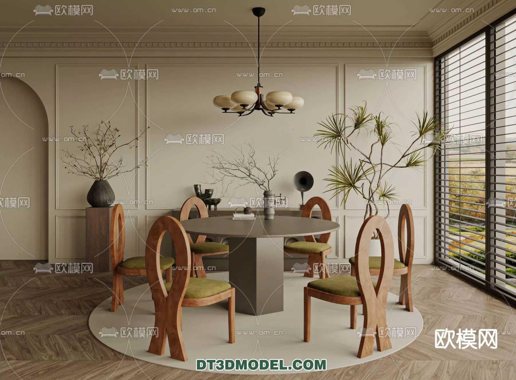 WABI SABI STYLE 3D MODELS – DINING TABLE – 0203