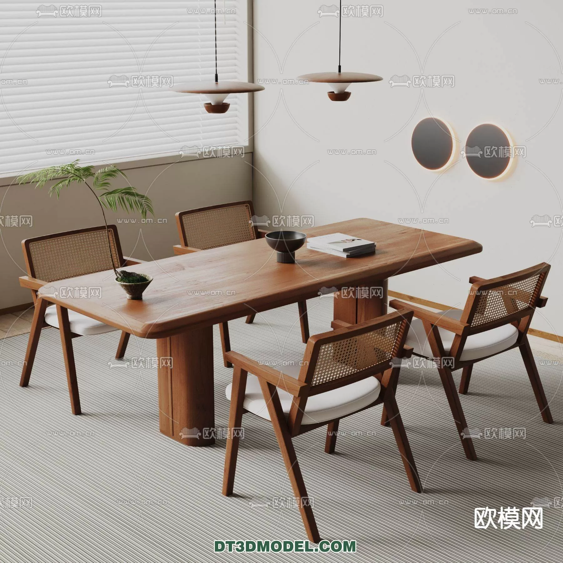 WABI SABI STYLE 3D MODELS – DINING TABLE – 0204