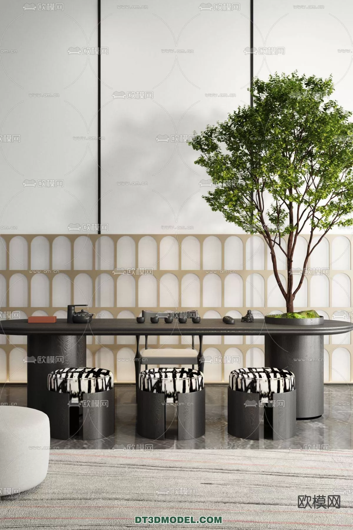 WABI SABI STYLE 3D MODELS – TEA TABLE – 0001