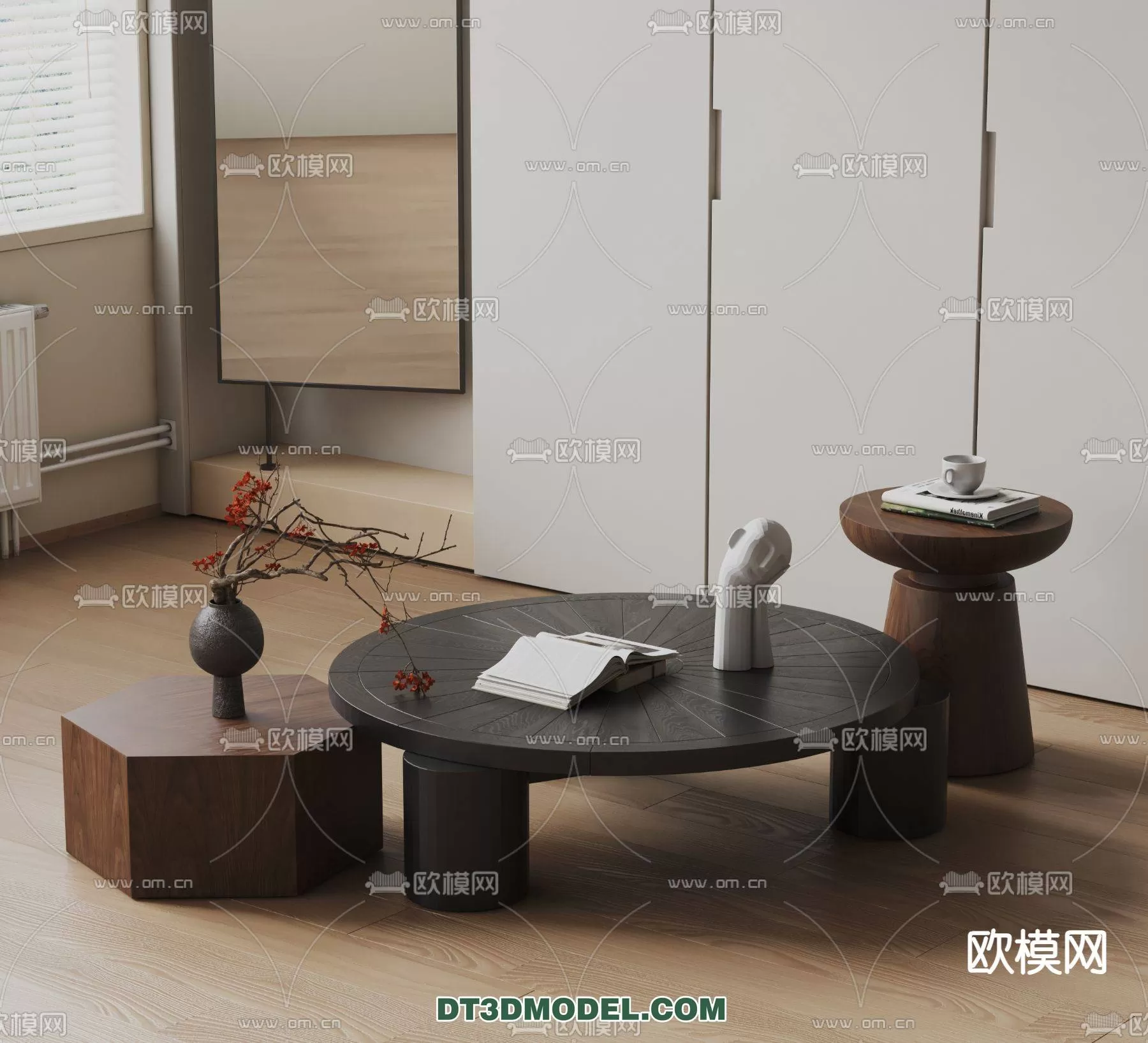 WABI SABI STYLE 3D MODELS – TEA TABLE – 0009