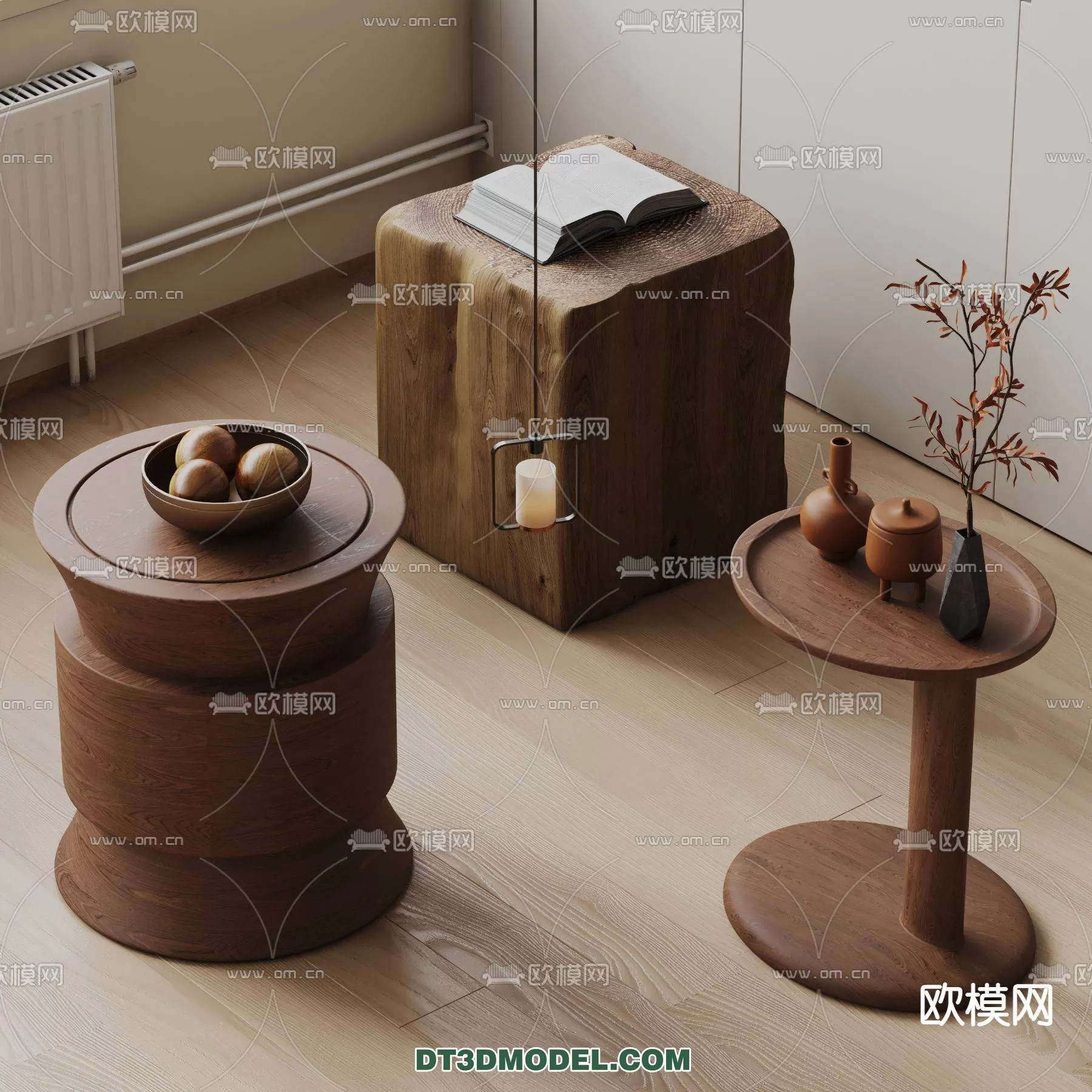 WABI SABI STYLE 3D MODELS – TEA TABLE – 0049
