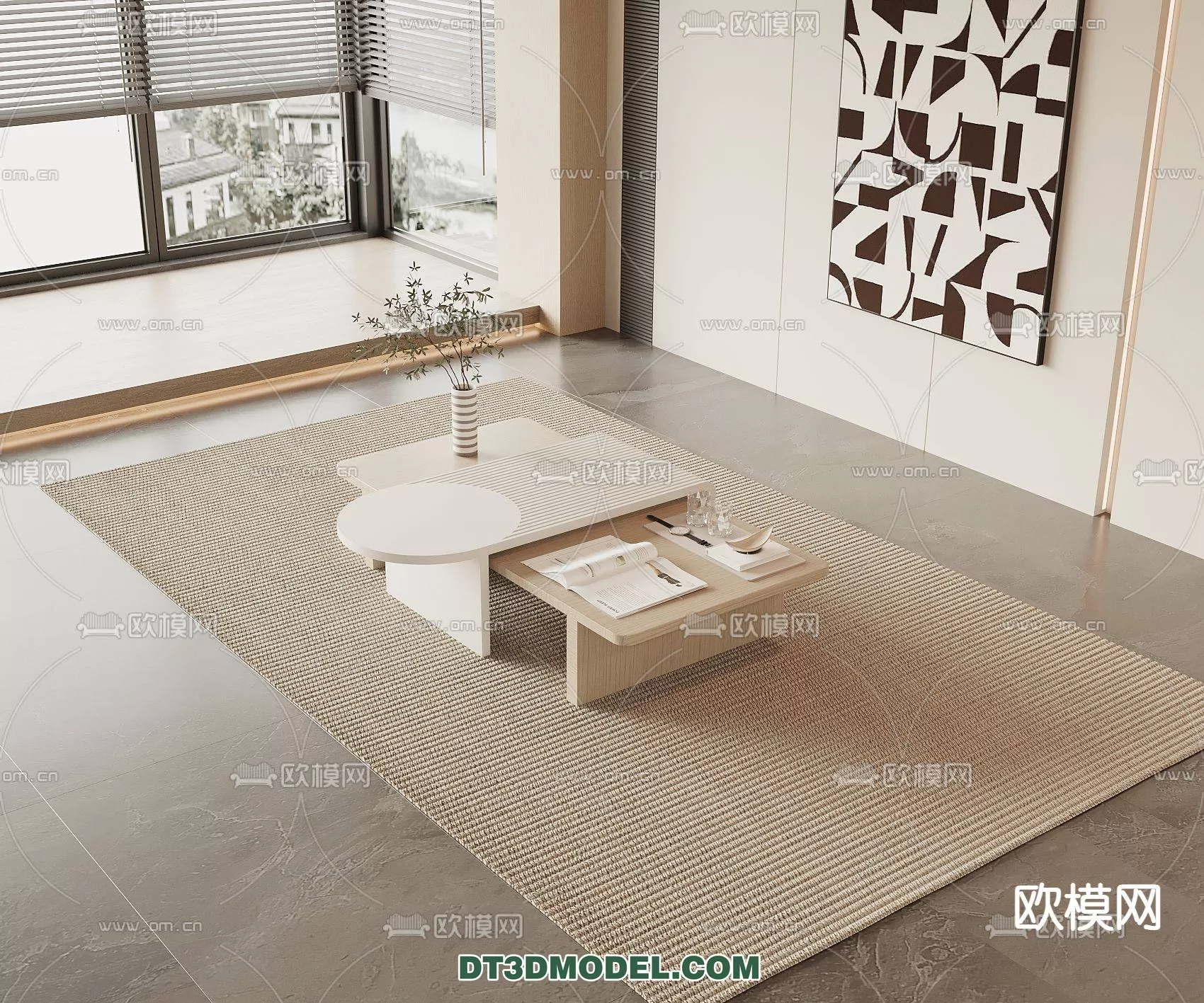 WABI SABI STYLE 3D MODELS – TEA TABLE – 0053