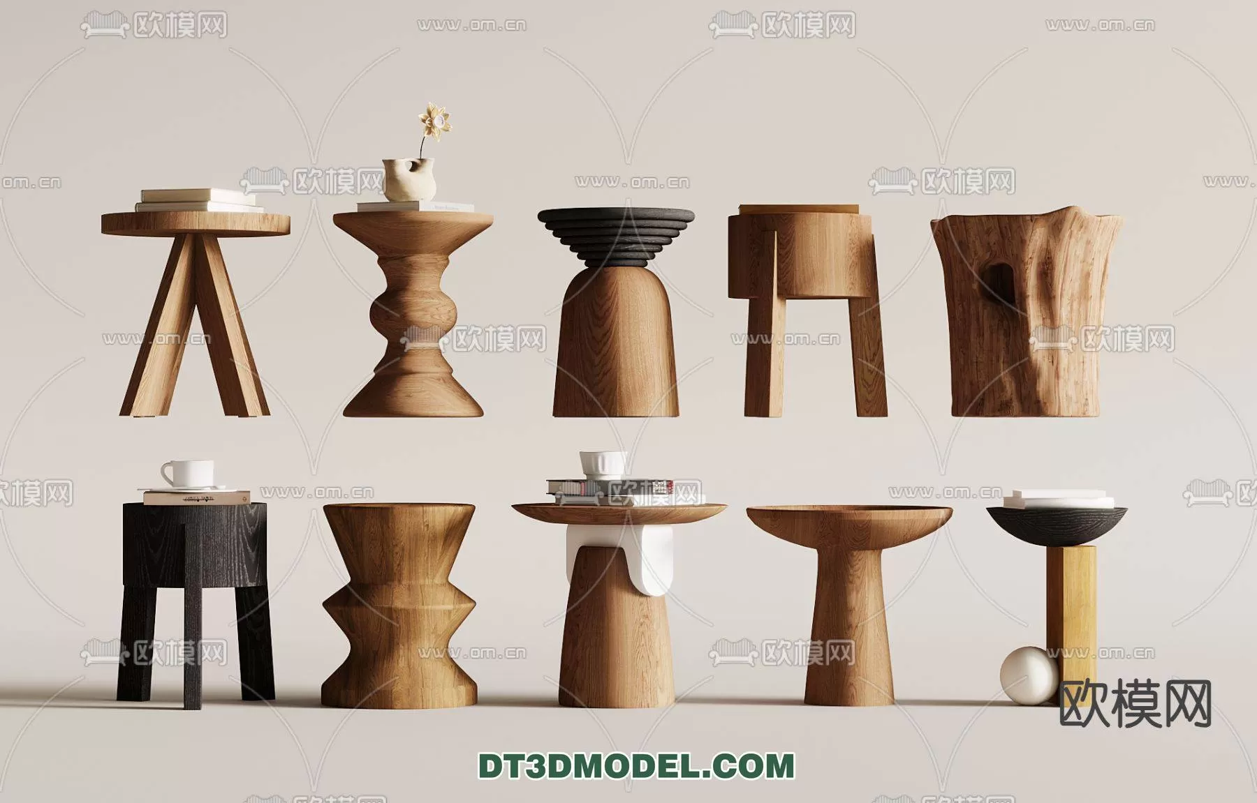 WABI SABI STYLE 3D MODELS – TEA TABLE – 0062