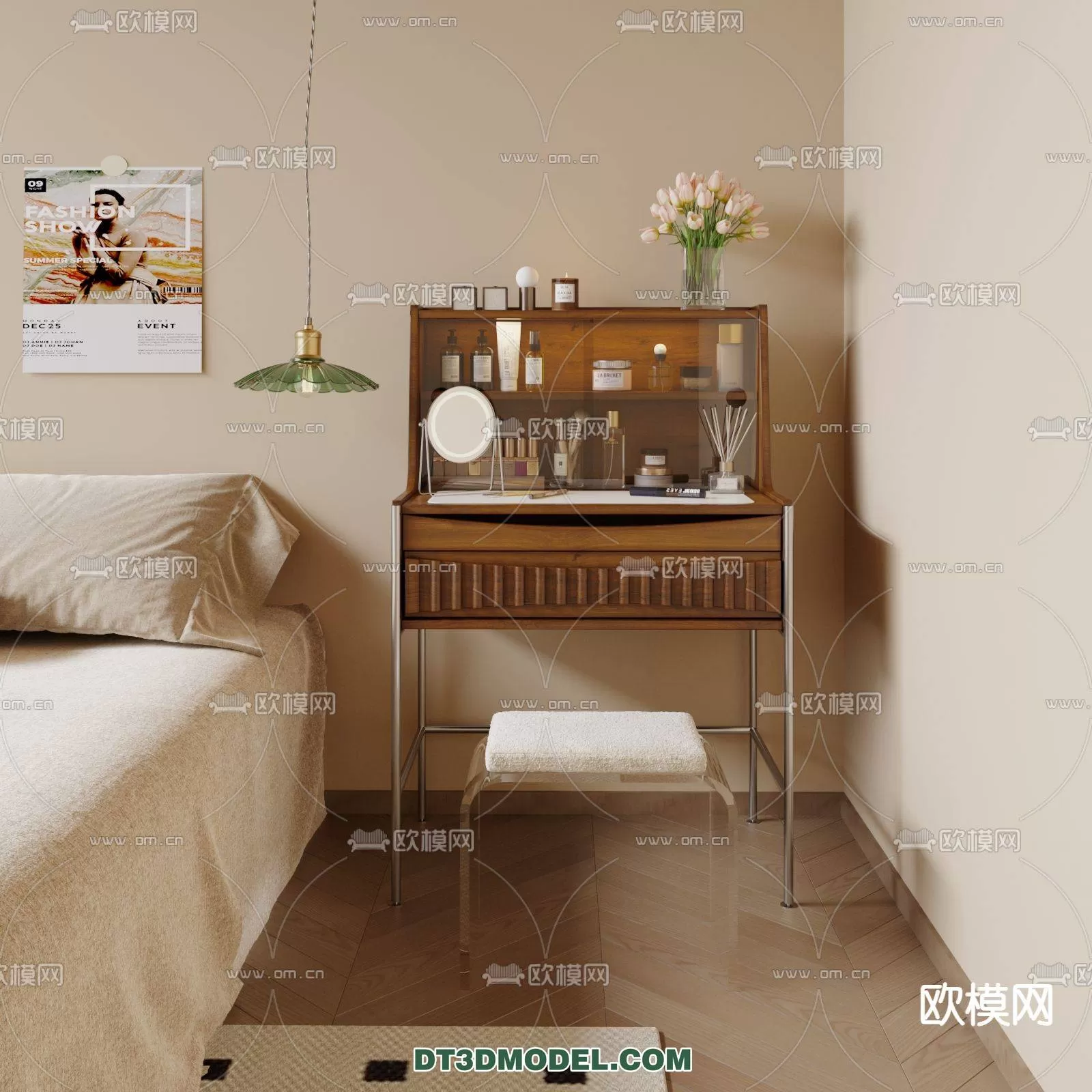 WABI SABI STYLE 3D MODELS – DRSSING TABLE – 0005