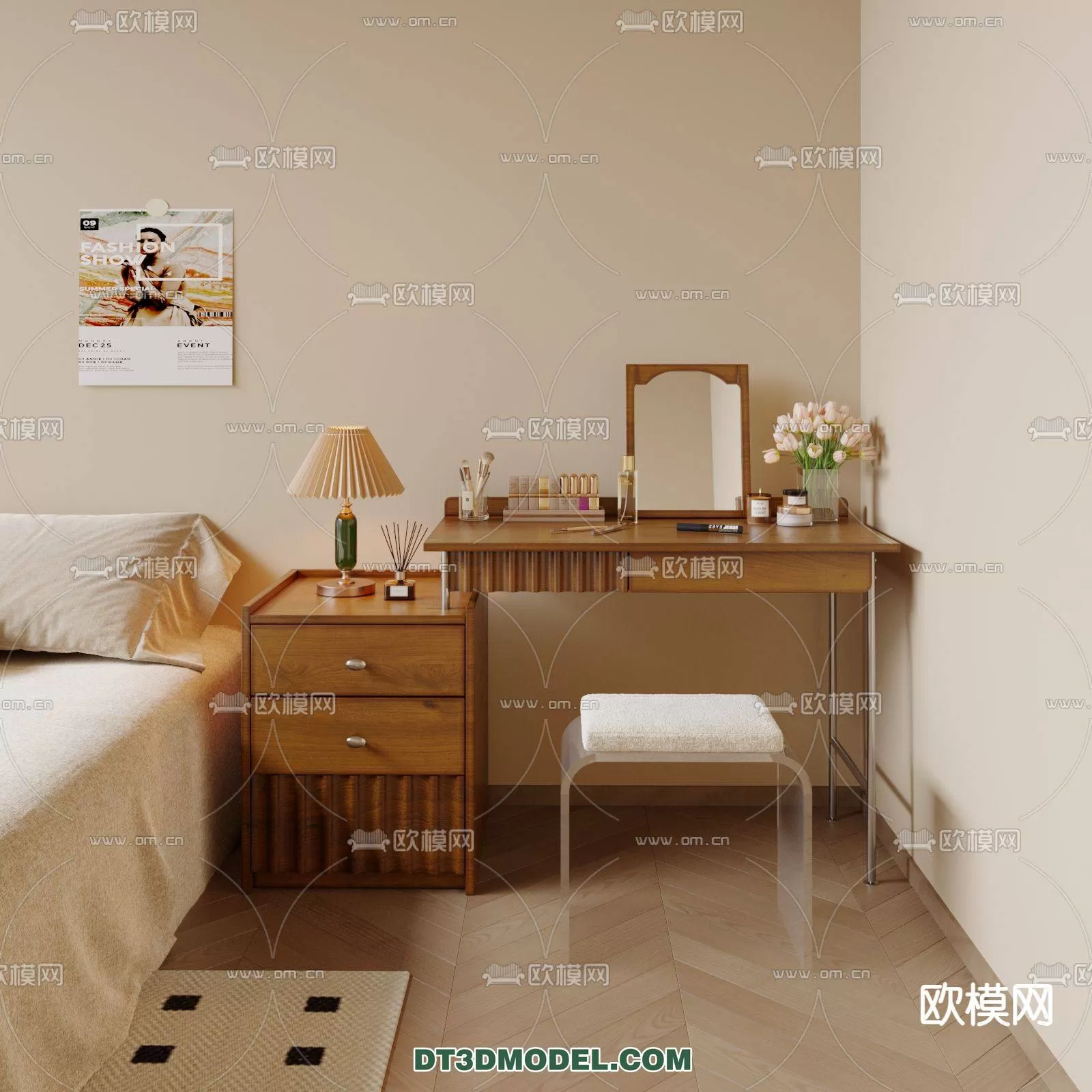 WABI SABI STYLE 3D MODELS – DRSSING TABLE – 0006