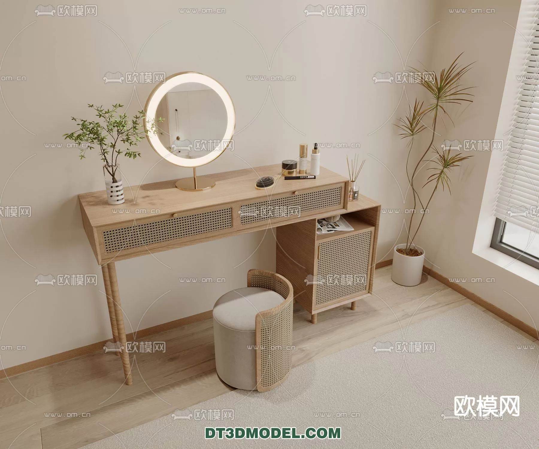 WABI SABI STYLE 3D MODELS – DRSSING TABLE – 0008