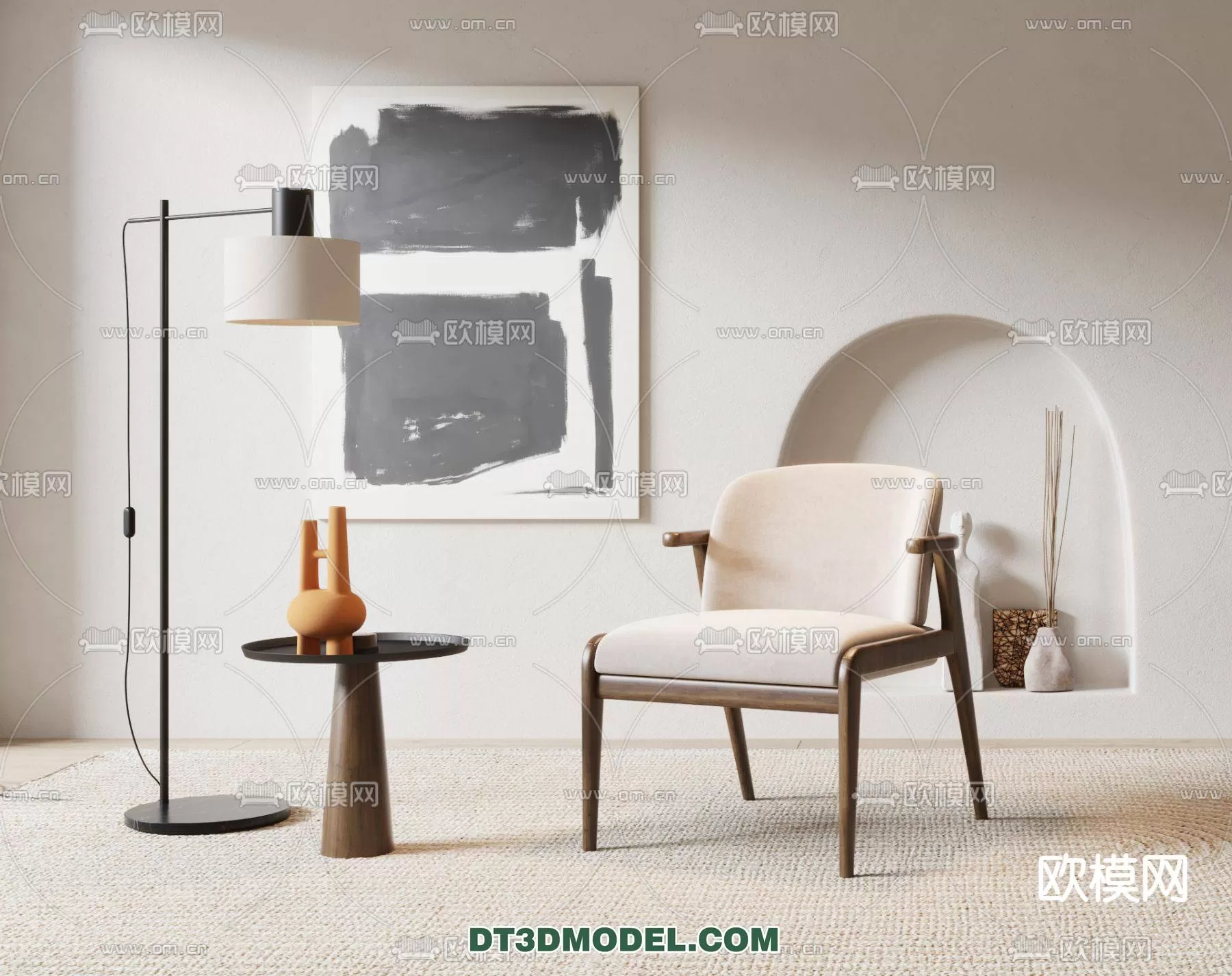 WABI SABI STYLE 3D MODELS – CHAIR – ARMCHAIR – 0085