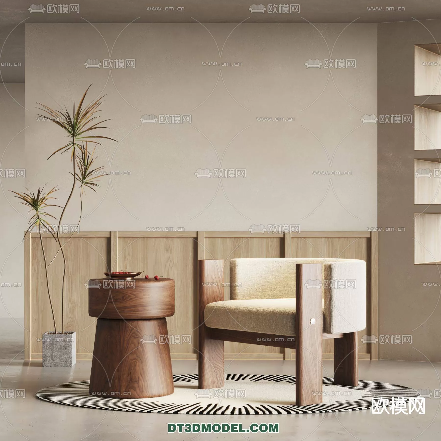 WABI SABI STYLE 3D MODELS – CHAIR – ARMCHAIR – 0097