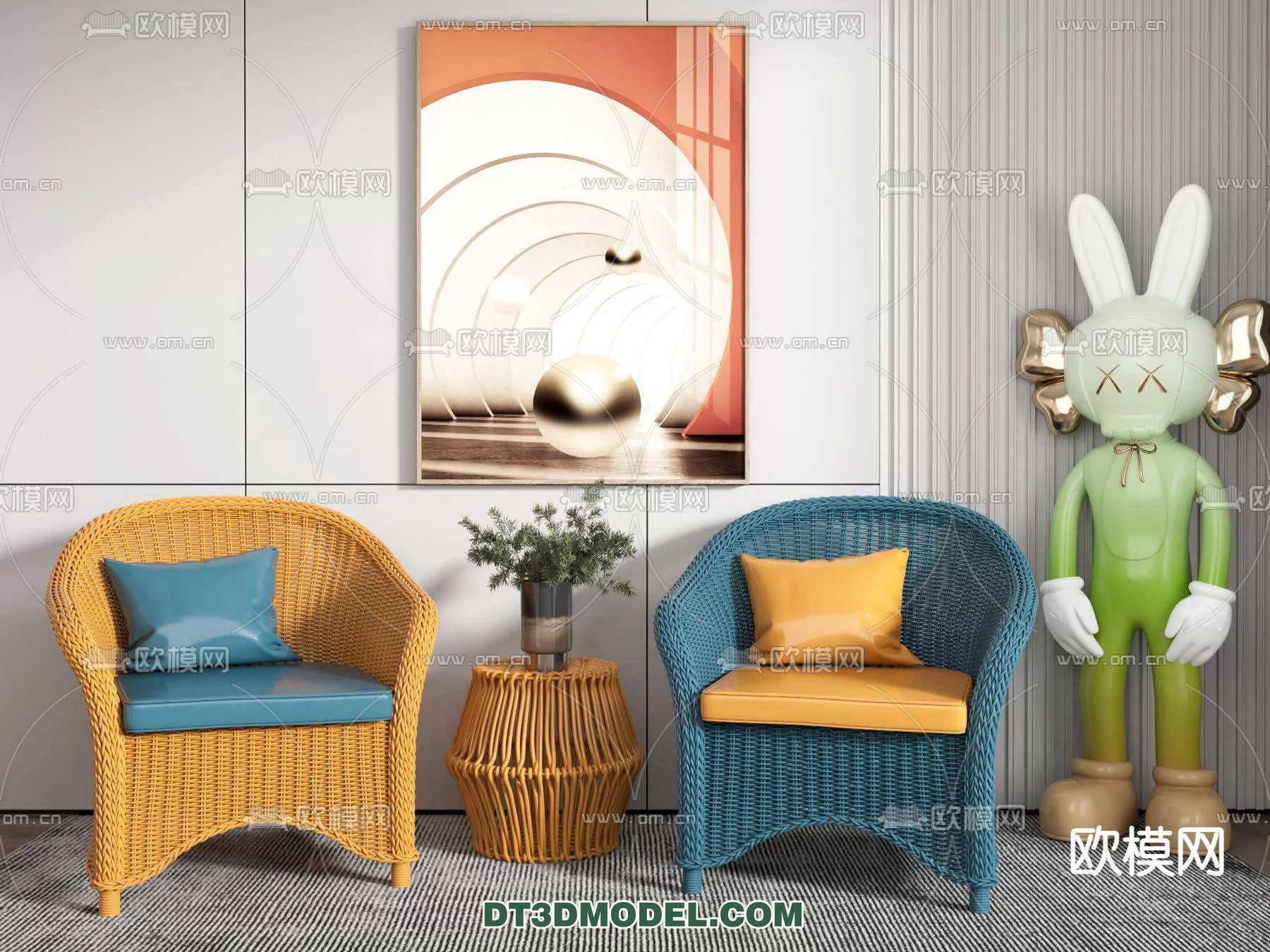 WABI SABI STYLE 3D MODELS – CHAIR – ARMCHAIR – 0099