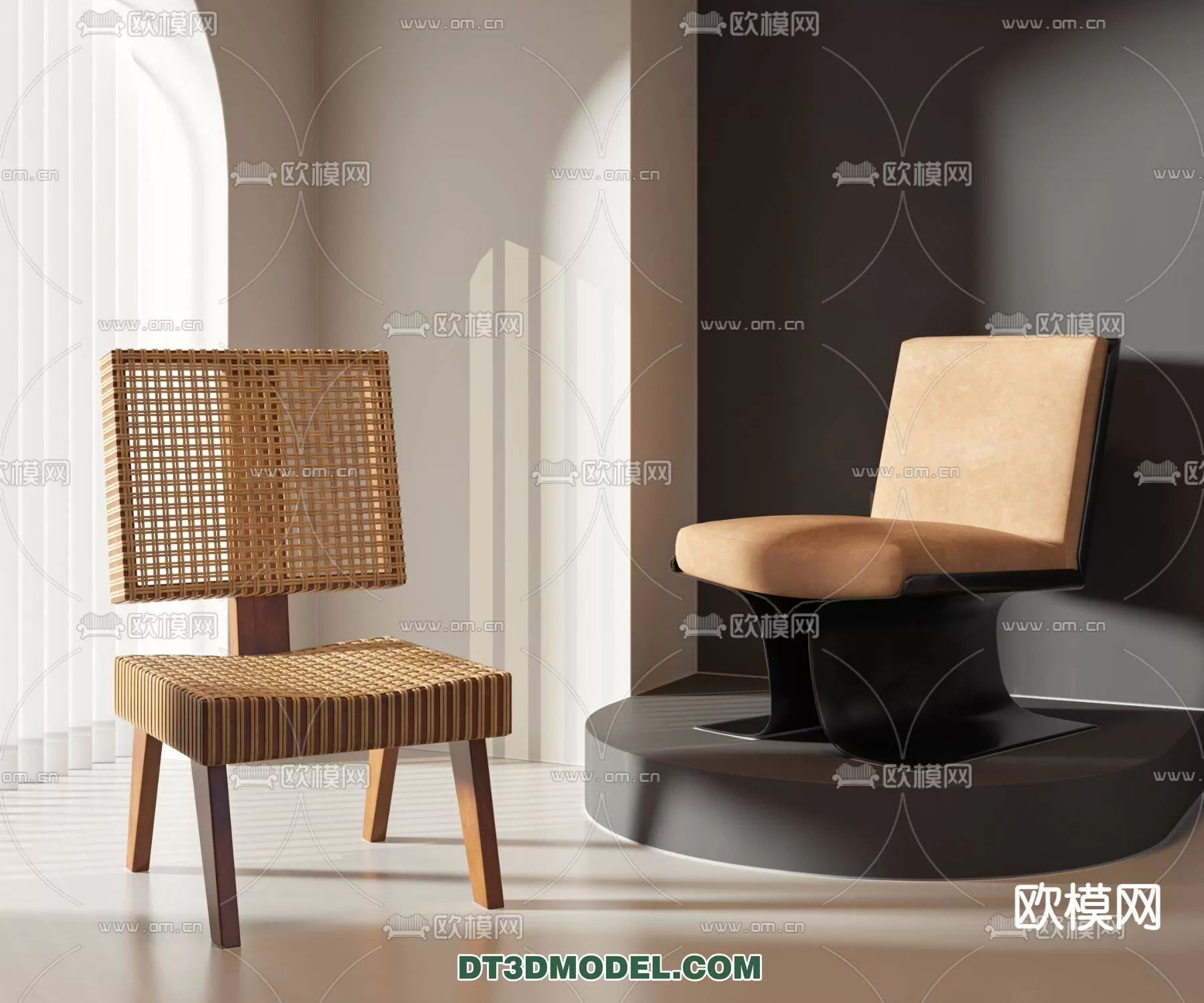 WABI SABI STYLE 3D MODELS – CHAIR – ARMCHAIR – 0114