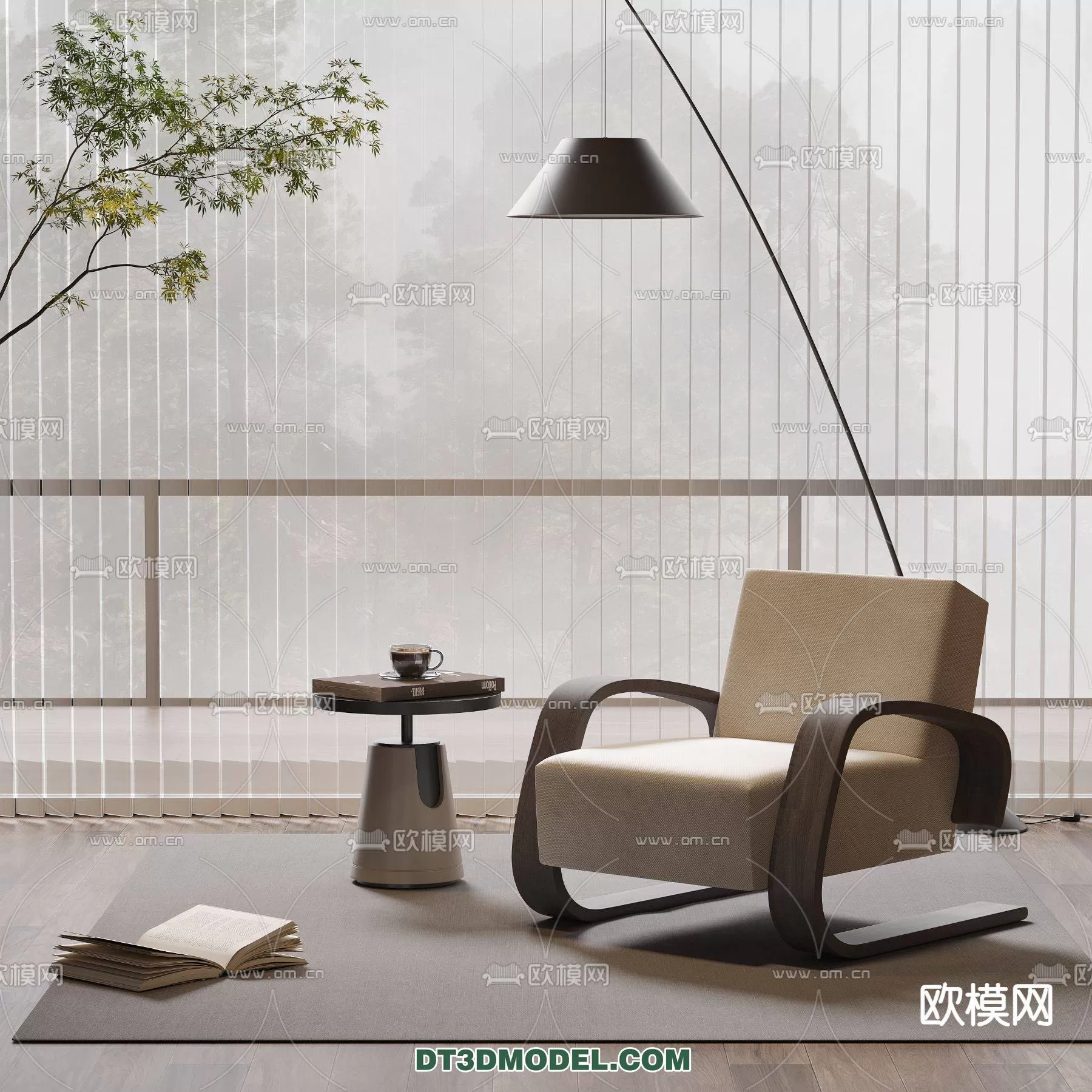 WABI SABI STYLE 3D MODELS – CHAIR – ARMCHAIR – 0125