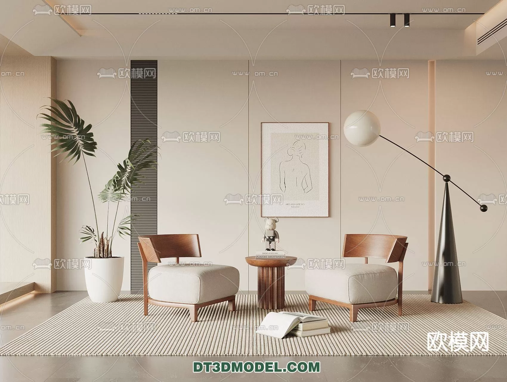 WABI SABI STYLE 3D MODELS – CHAIR – ARMCHAIR – 0135