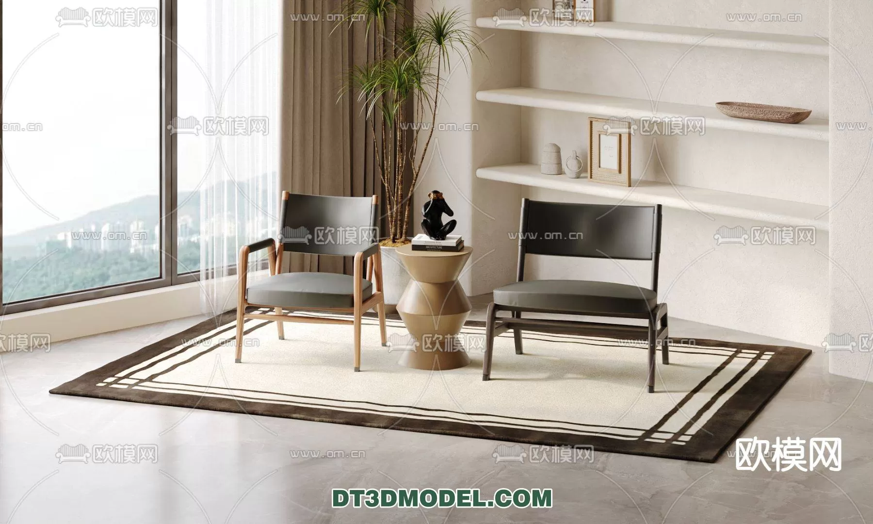 WABI SABI STYLE 3D MODELS – CHAIR – ARMCHAIR – 0136