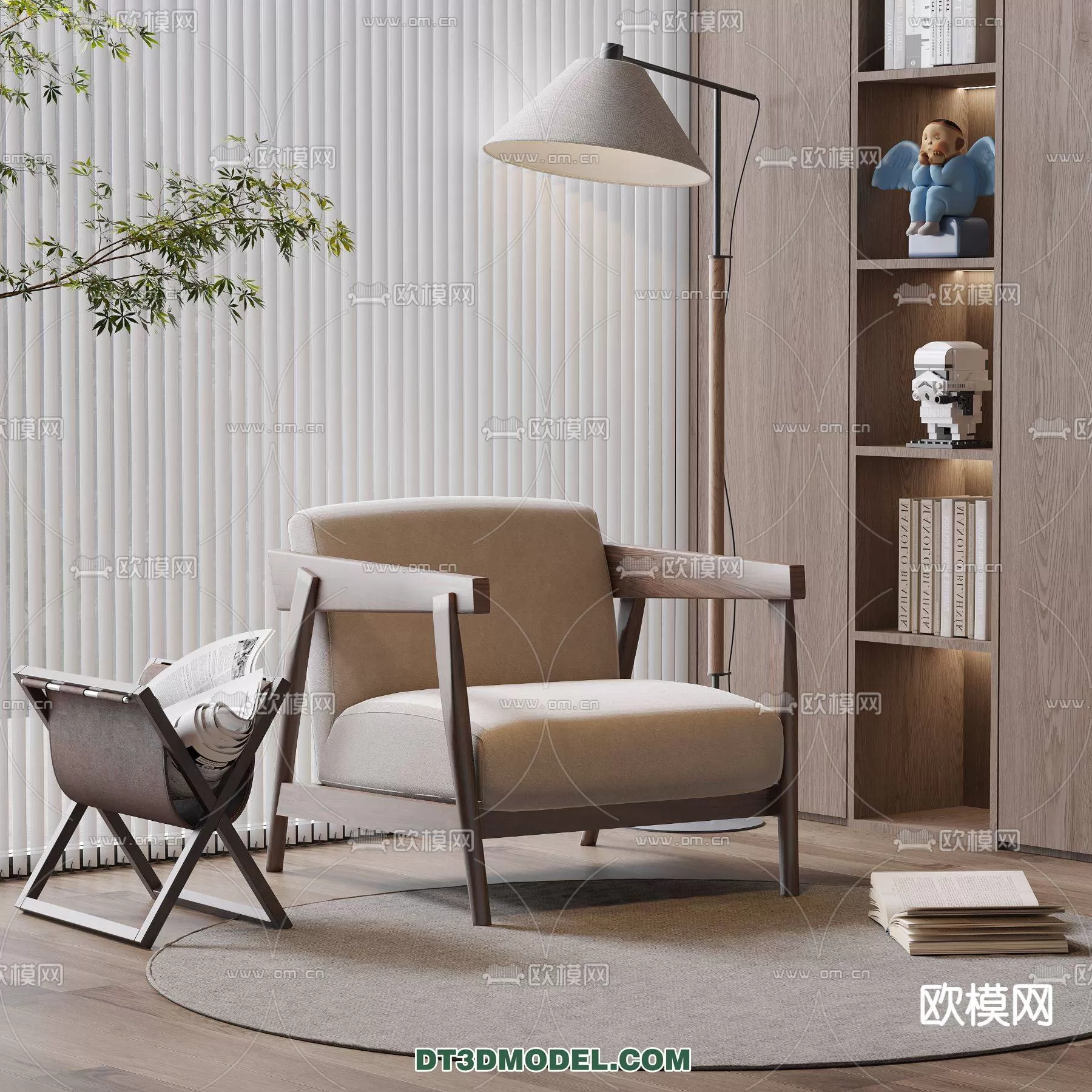 WABI SABI STYLE 3D MODELS – CHAIR – ARMCHAIR – 0138