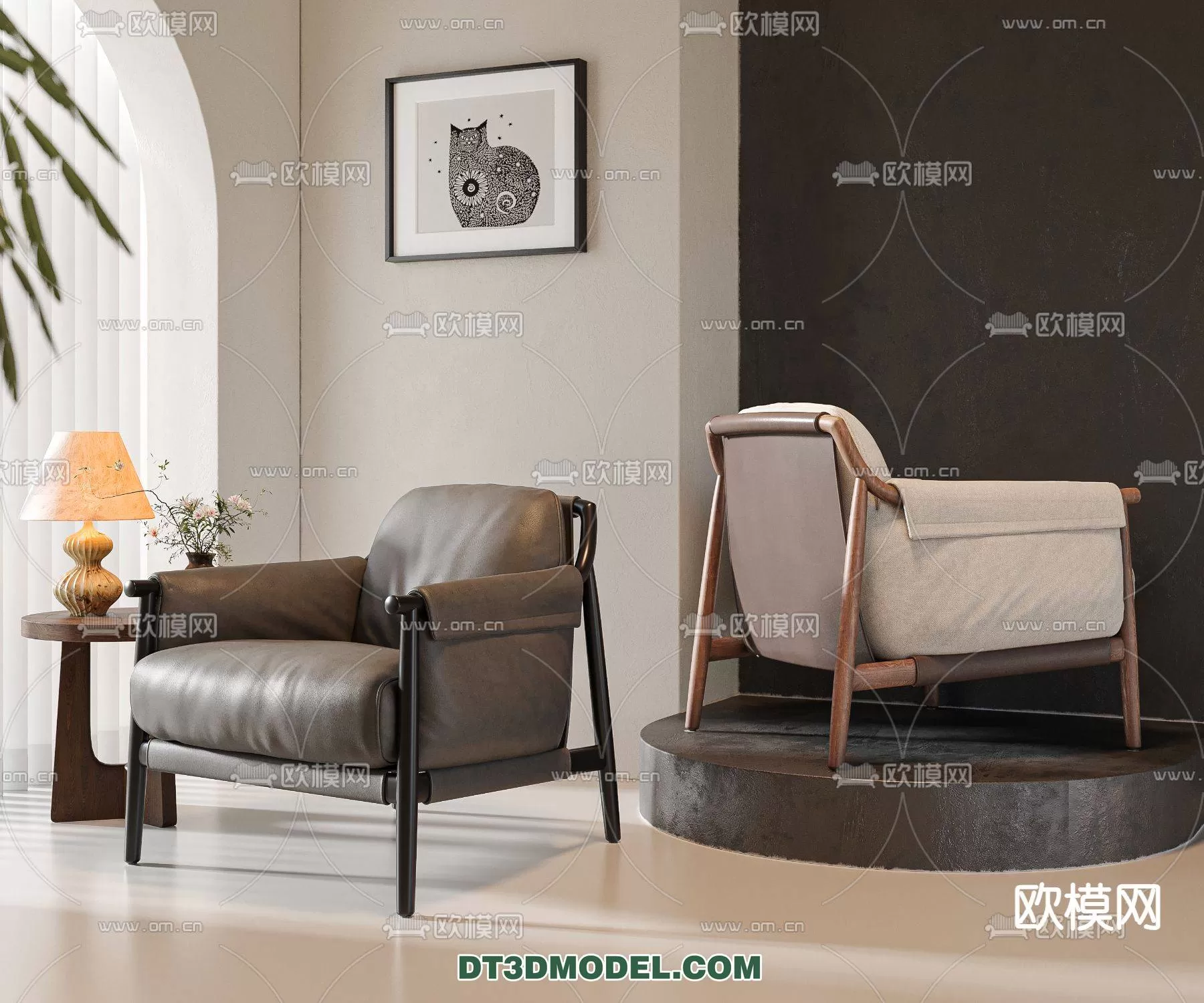 WABI SABI STYLE 3D MODELS – CHAIR – ARMCHAIR – 0139