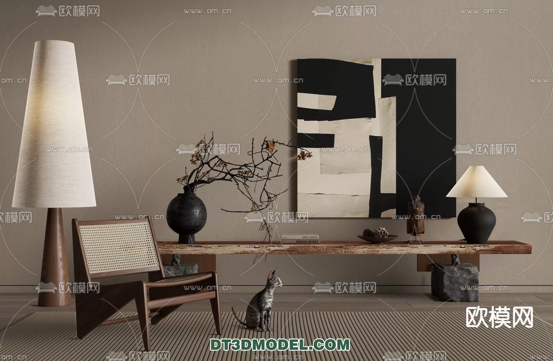 WABI SABI STYLE 3D MODELS – CHAIR – ARMCHAIR – 0143