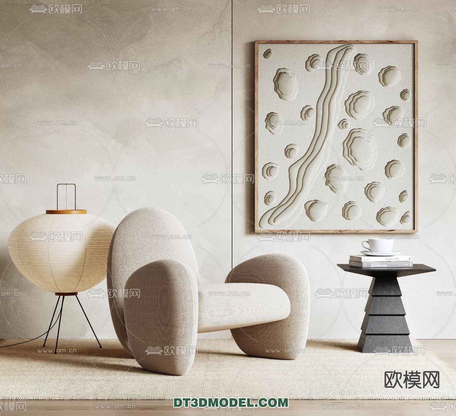 WABI SABI STYLE 3D MODELS – CHAIR – ARMCHAIR – 0147