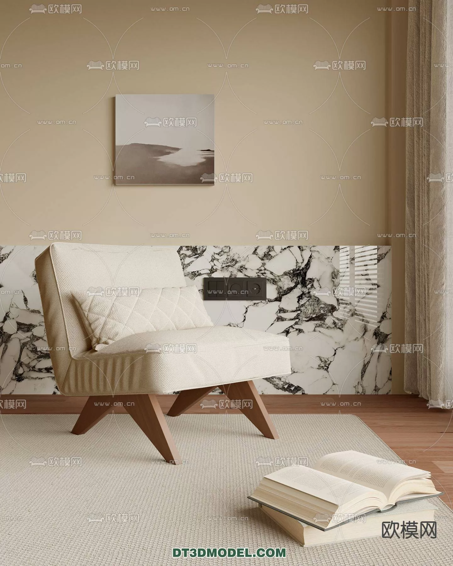 WABI SABI STYLE 3D MODELS – CHAIR – ARMCHAIR – 0151